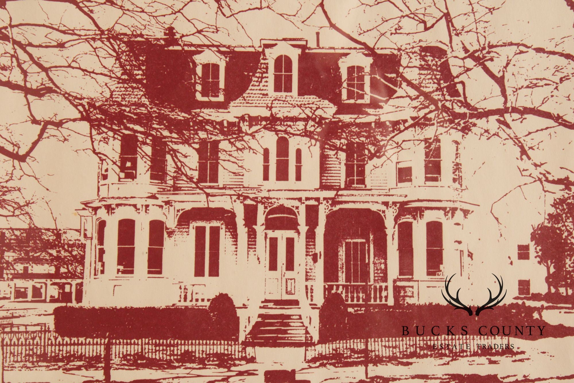 Shelley Simon Framed Linocut, Historic Cape May Douglas Gregory House