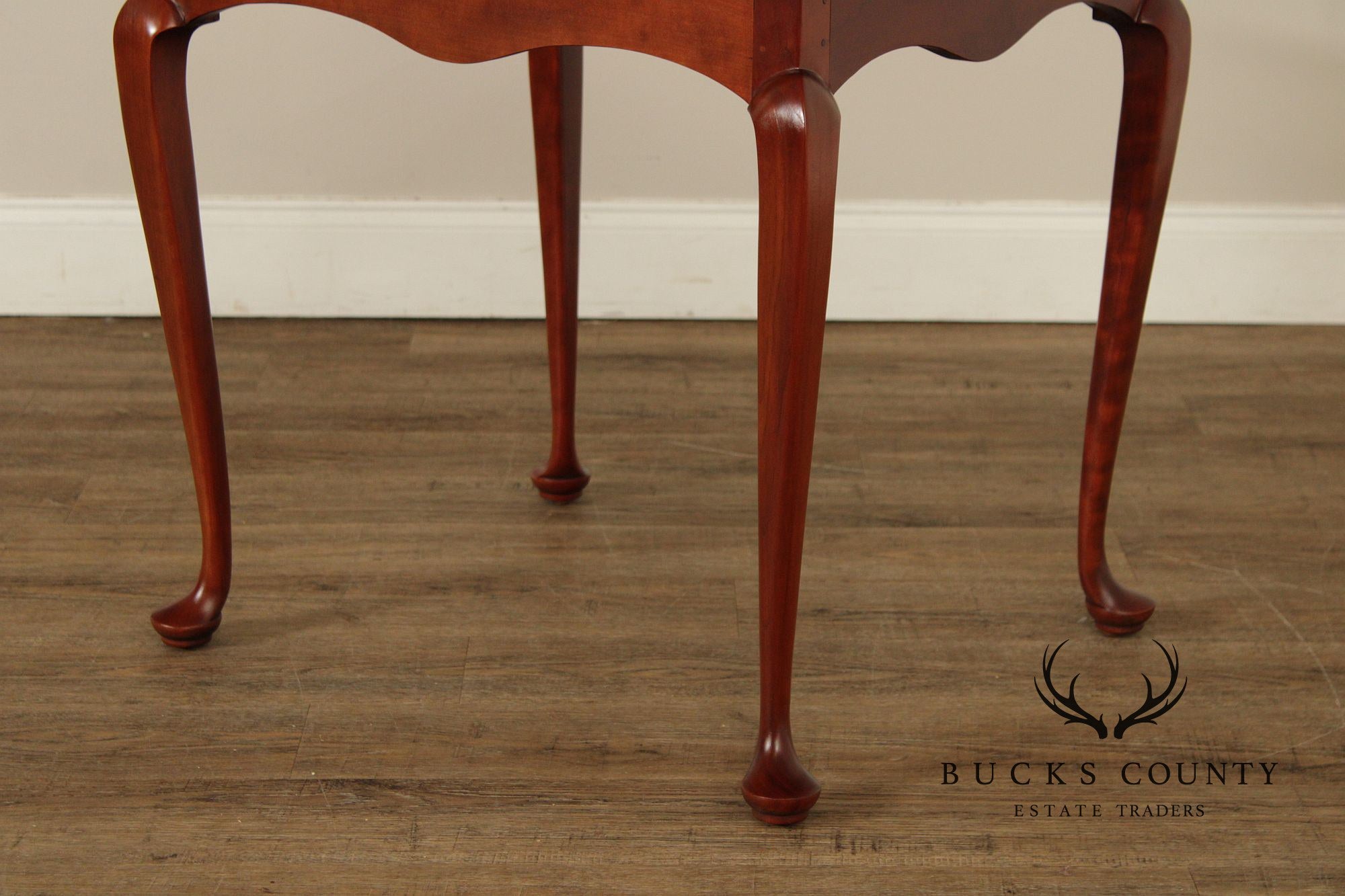 Queen Anne Style Bench Made Pair of Cherry End Tables