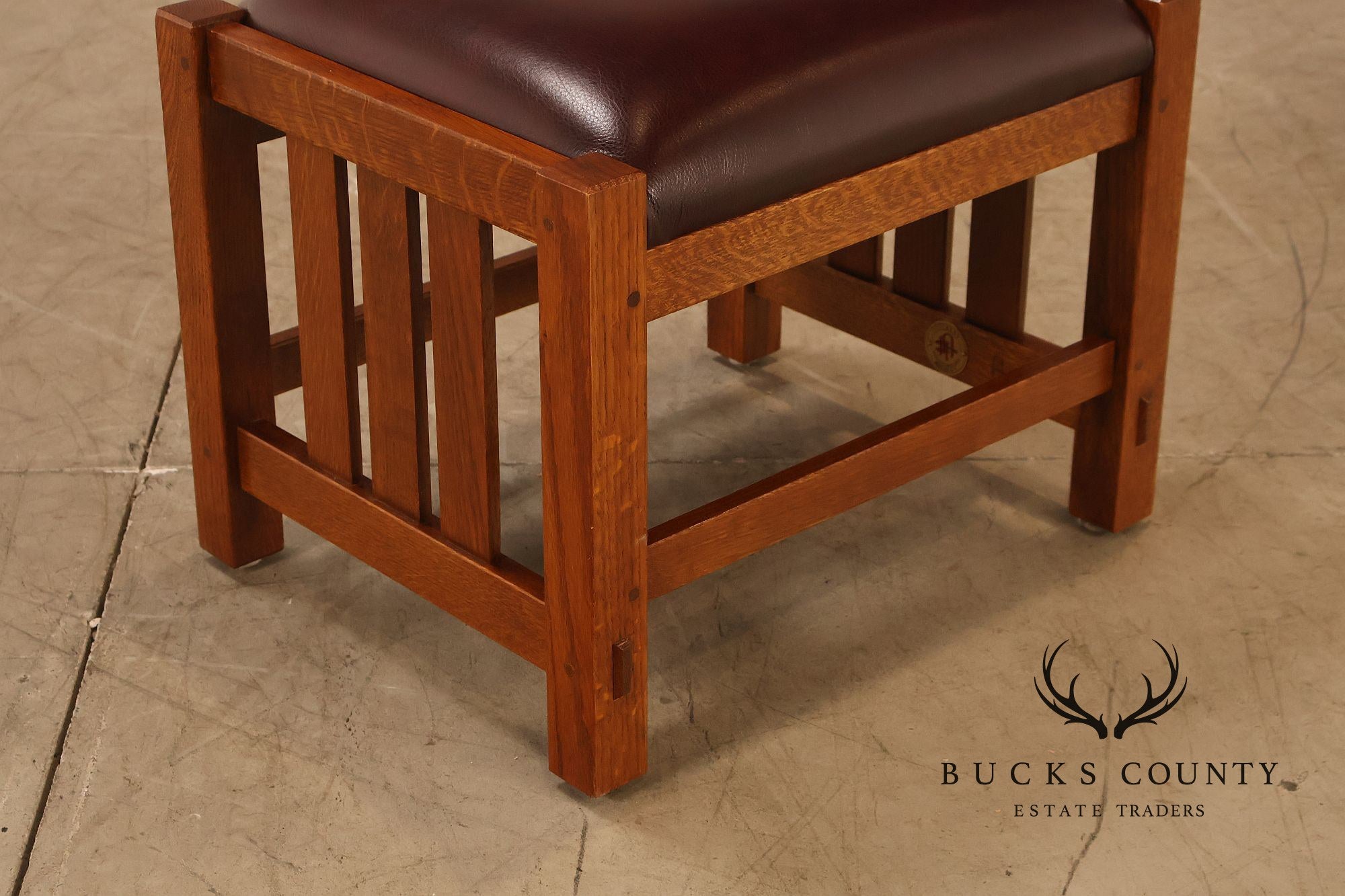 Stickley Mission Collection Oak & Leather Ottoman Footstool