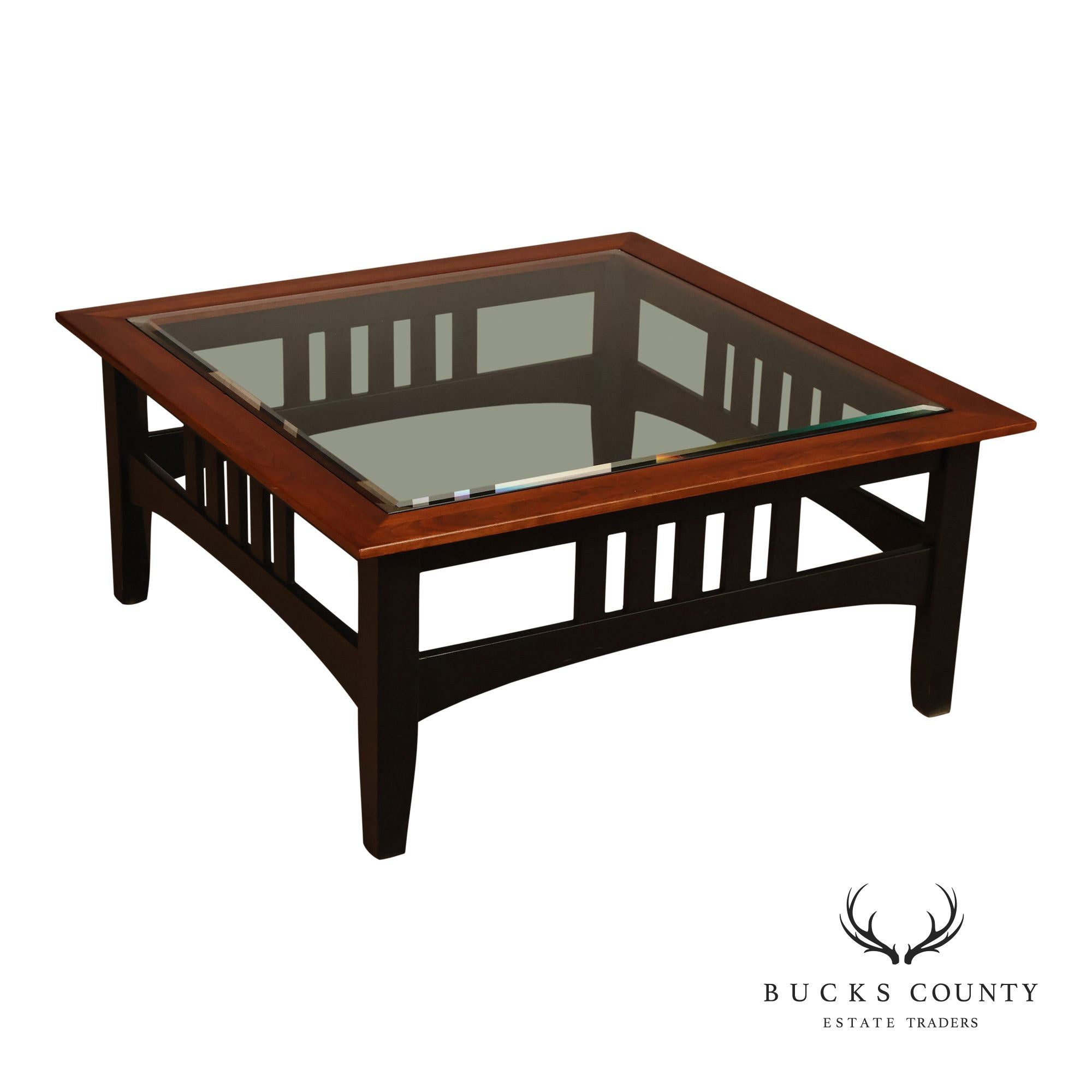 Ethan Allen American Impressions Cherry Glass Top Coffee Table