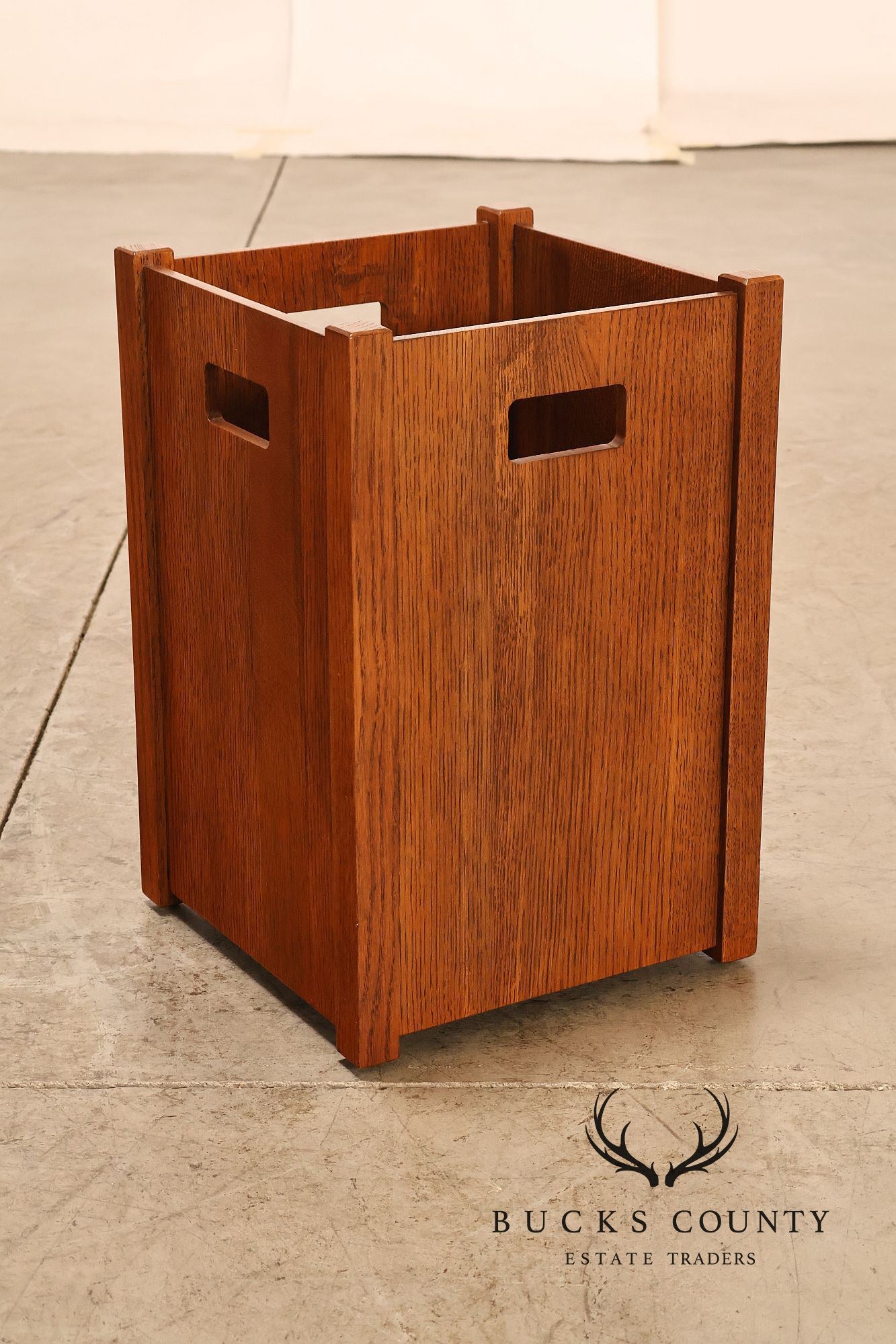 Stickley Mission Collection Oak Wastebasket