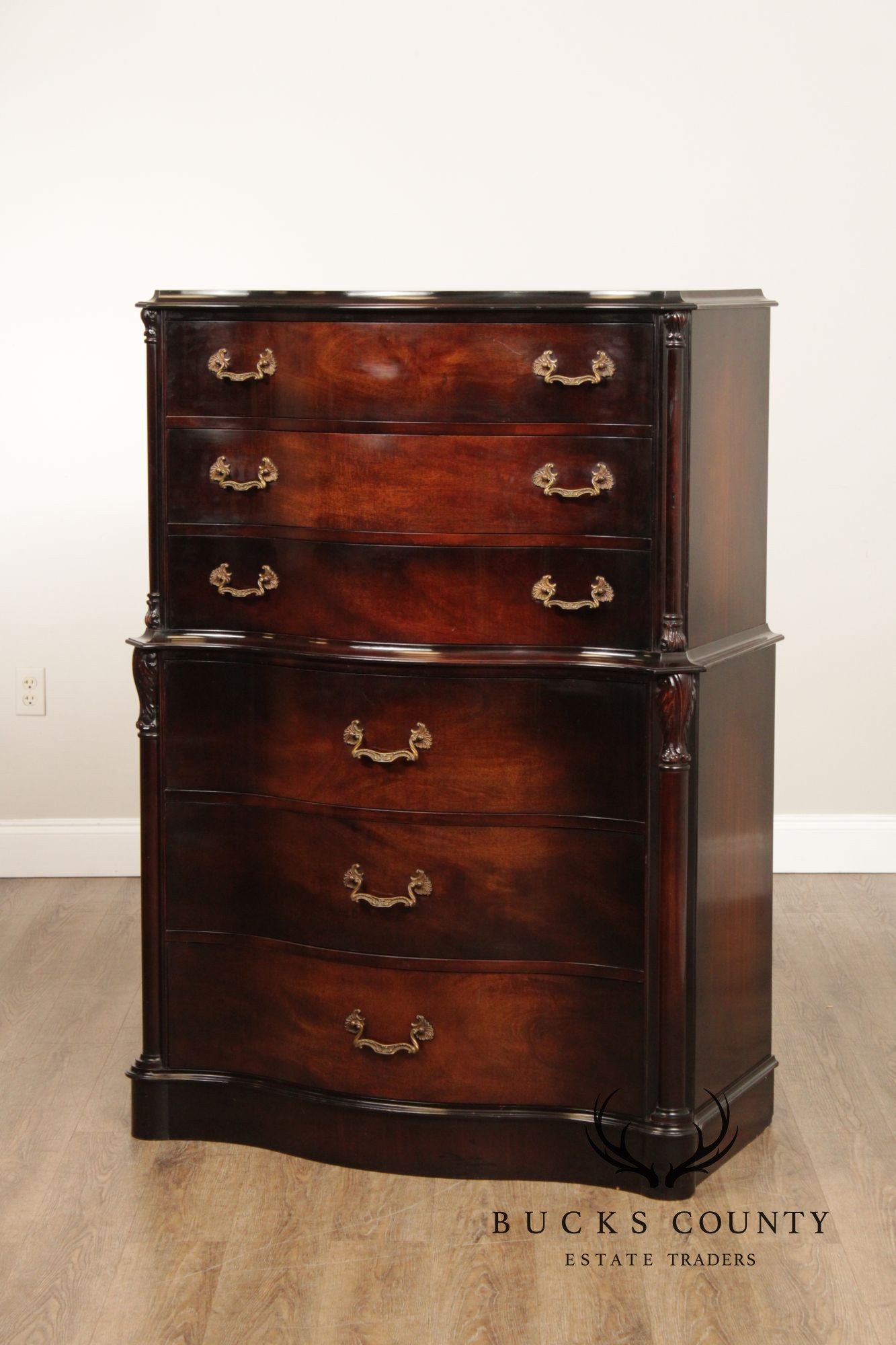Vintage 1940s Mahogany Tall Chest