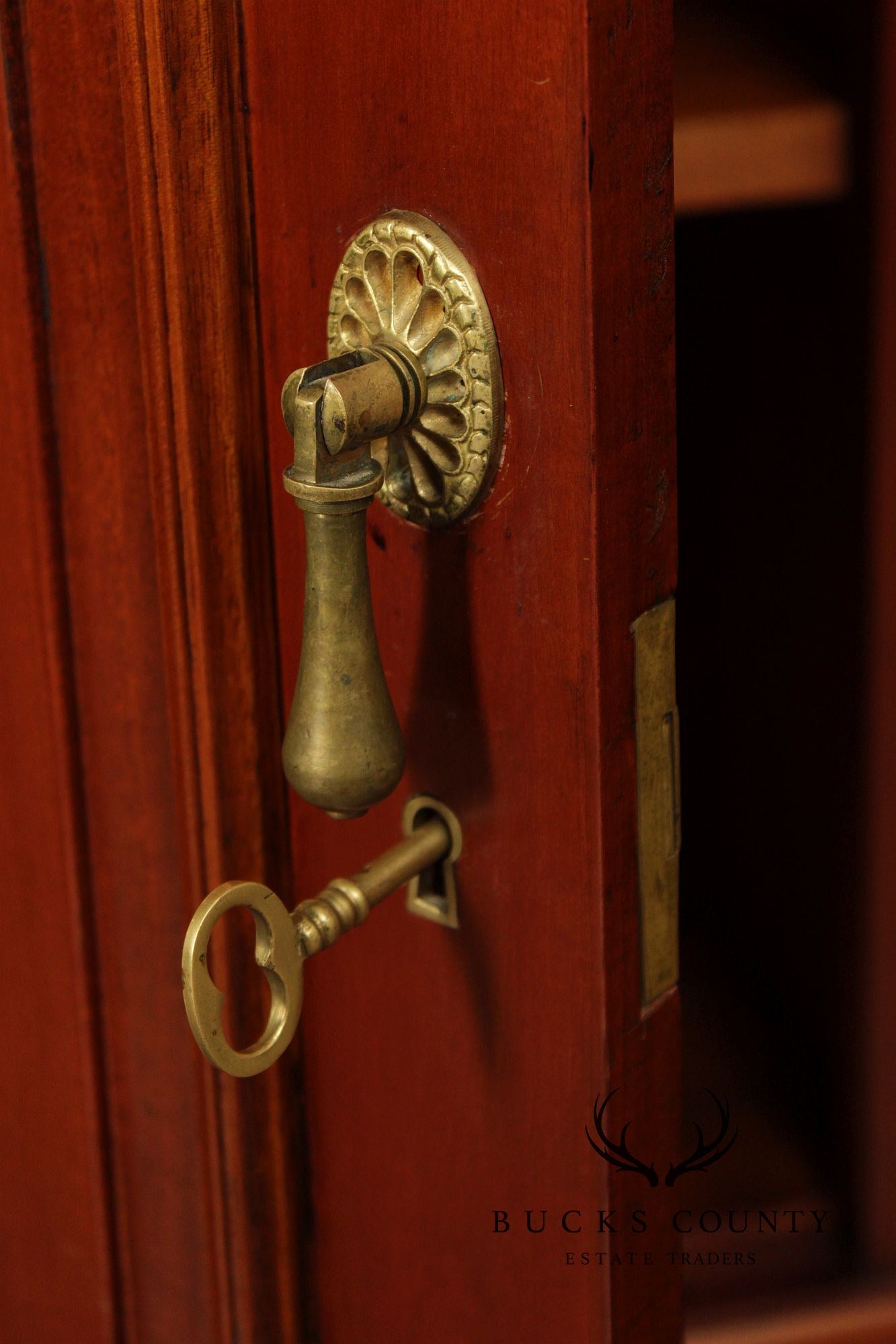 Carved Mahogany Empire Style Sideboard With Back Bar