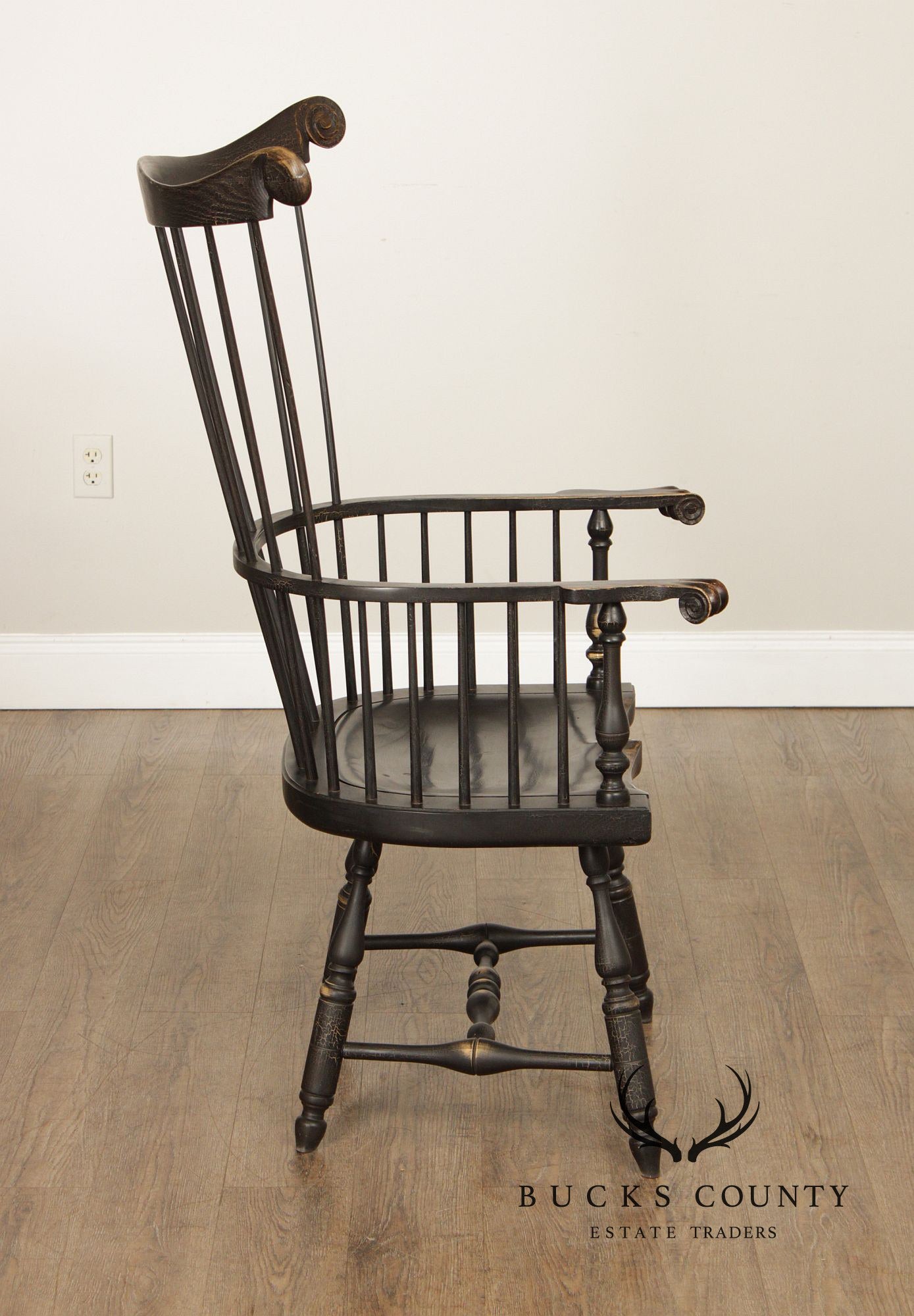 Ashlen Pair of Crackle Painted Windsor Armchairs