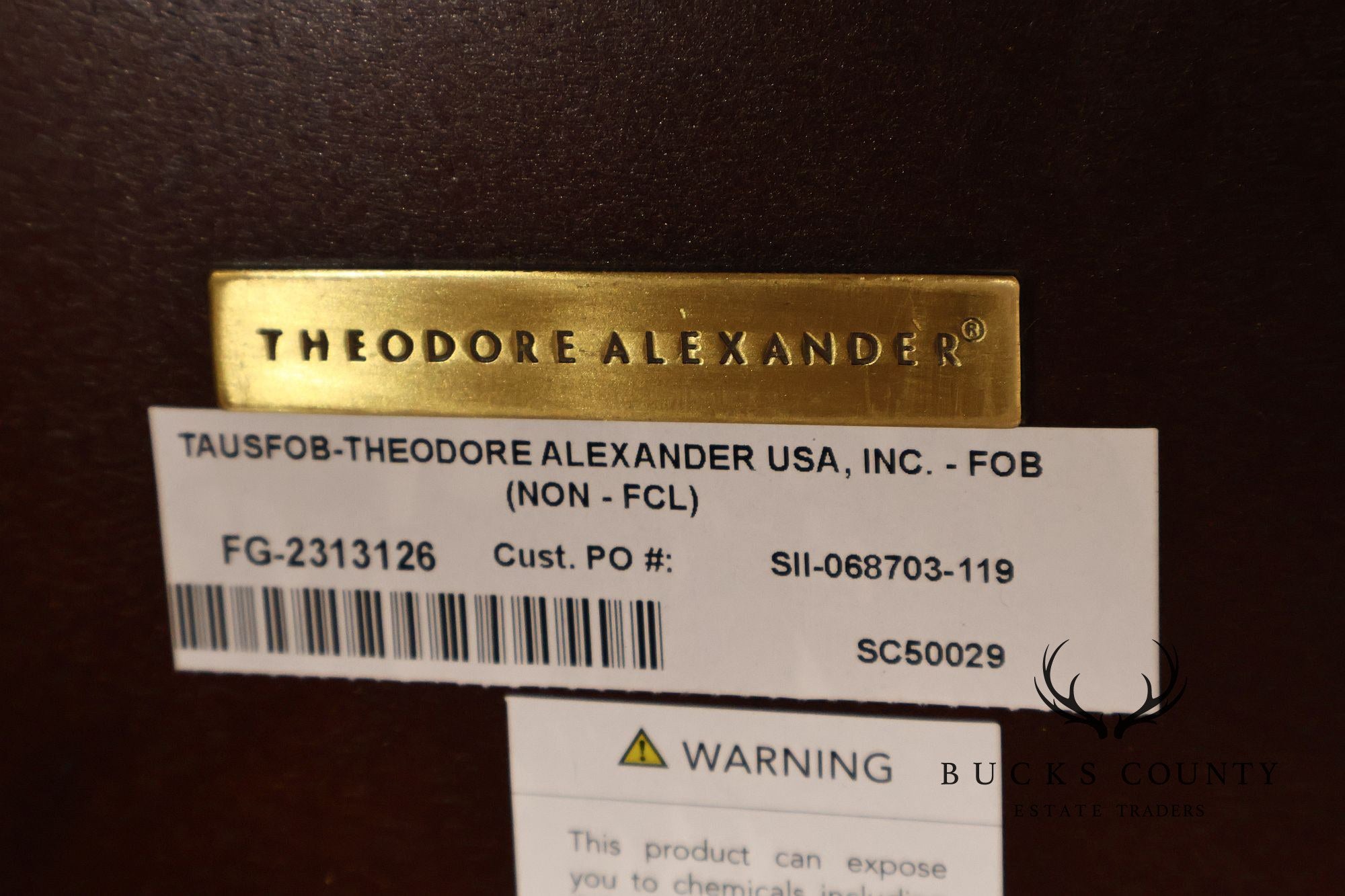 Theodore Alexander Pair of 'Paulette' Mahogany Side Tables