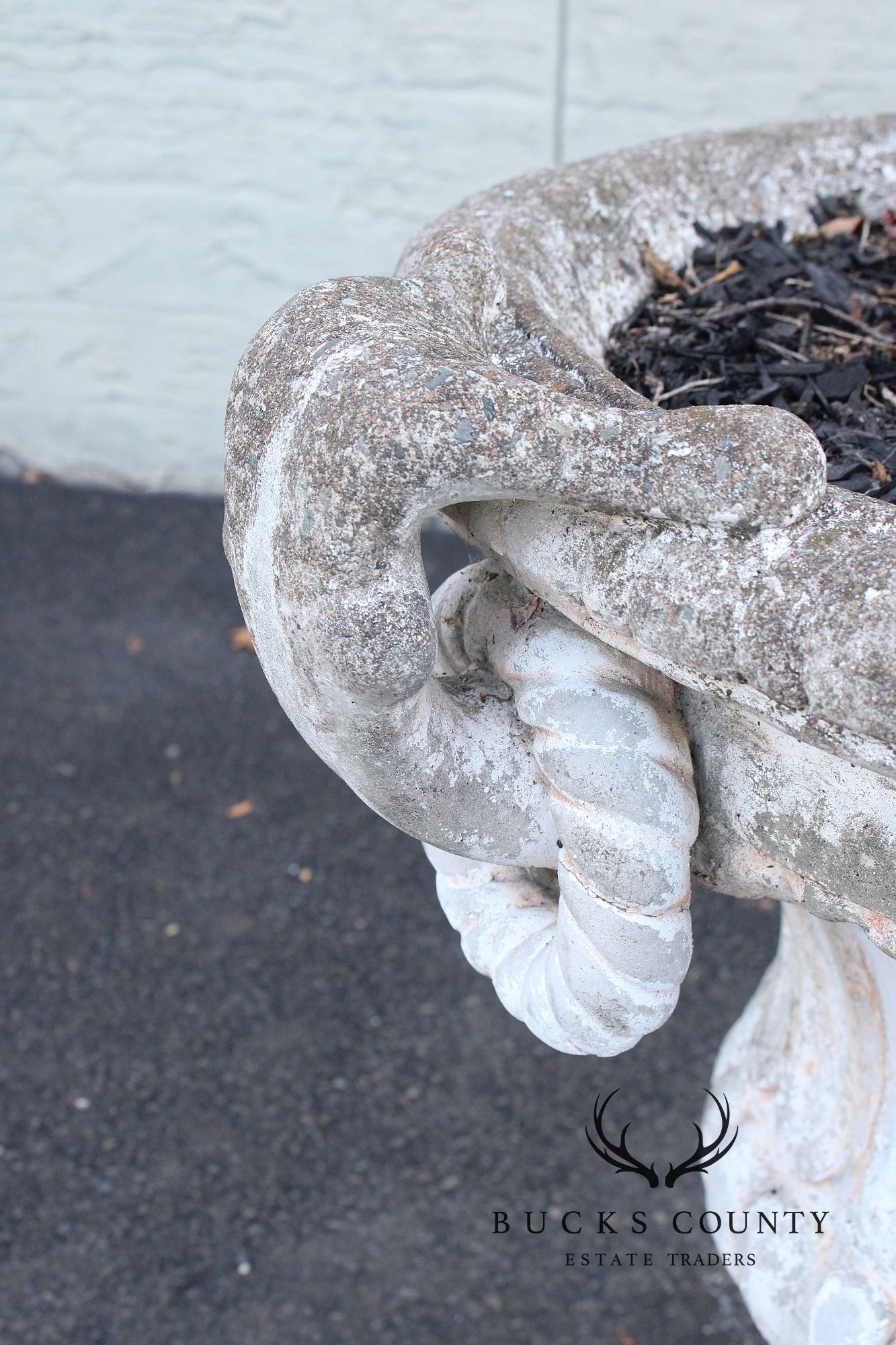 Classical Style Pair of Cast Stone Garden Urns