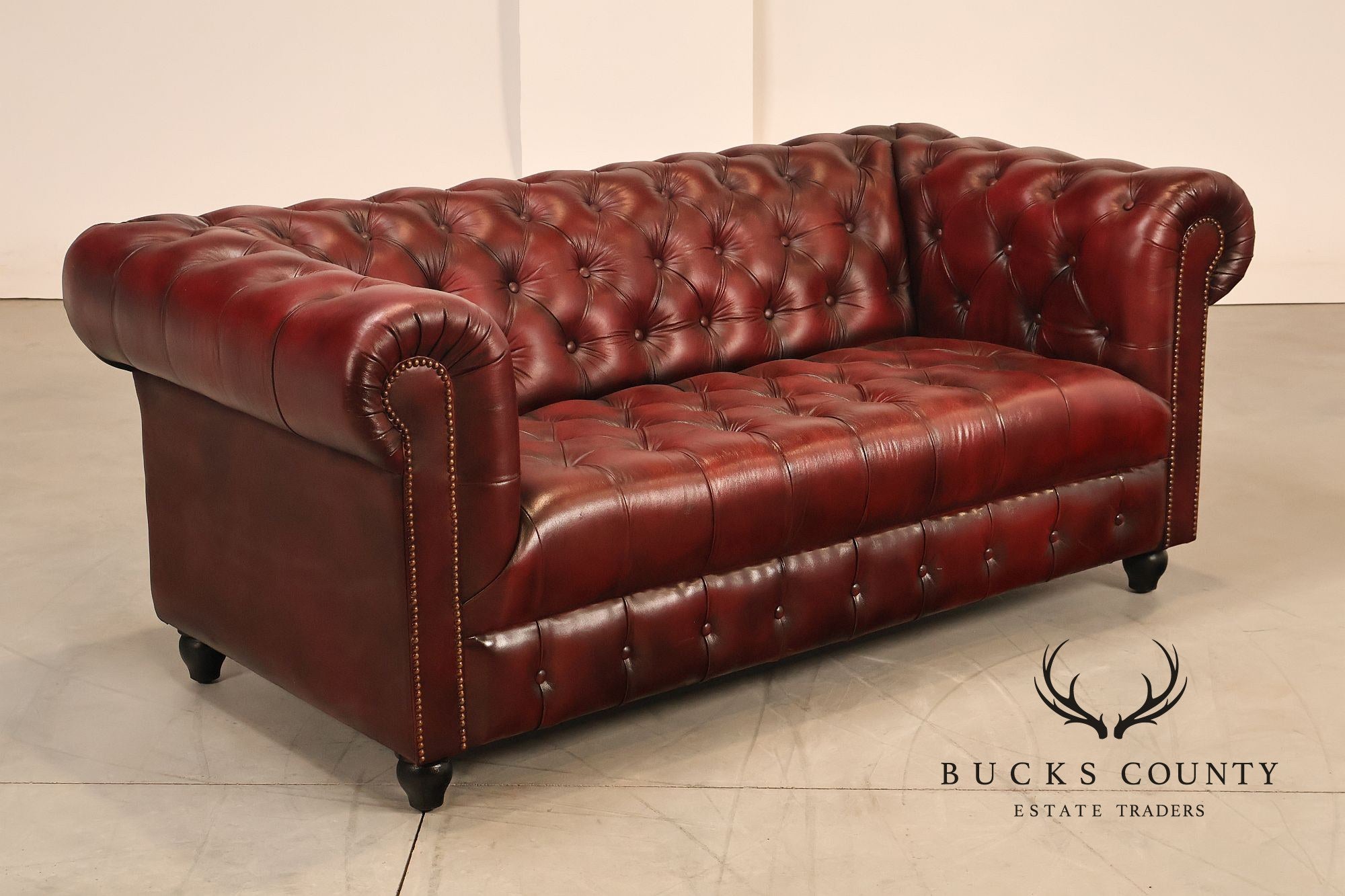 Chesterfield Style Oxford Red Leather Sofa