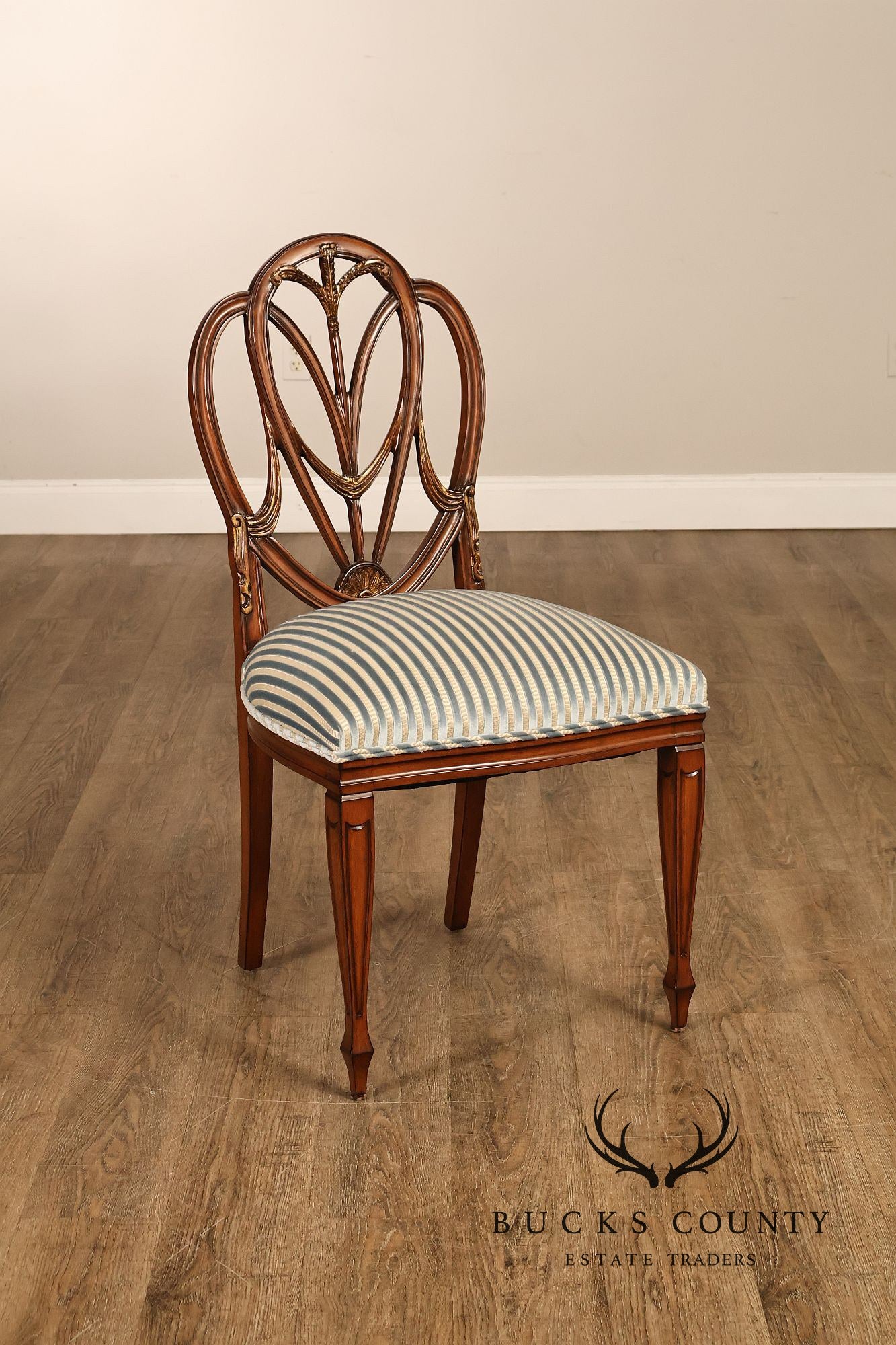 Hepplewhite Style Quality Set of Four Shield Back Dining Chairs
