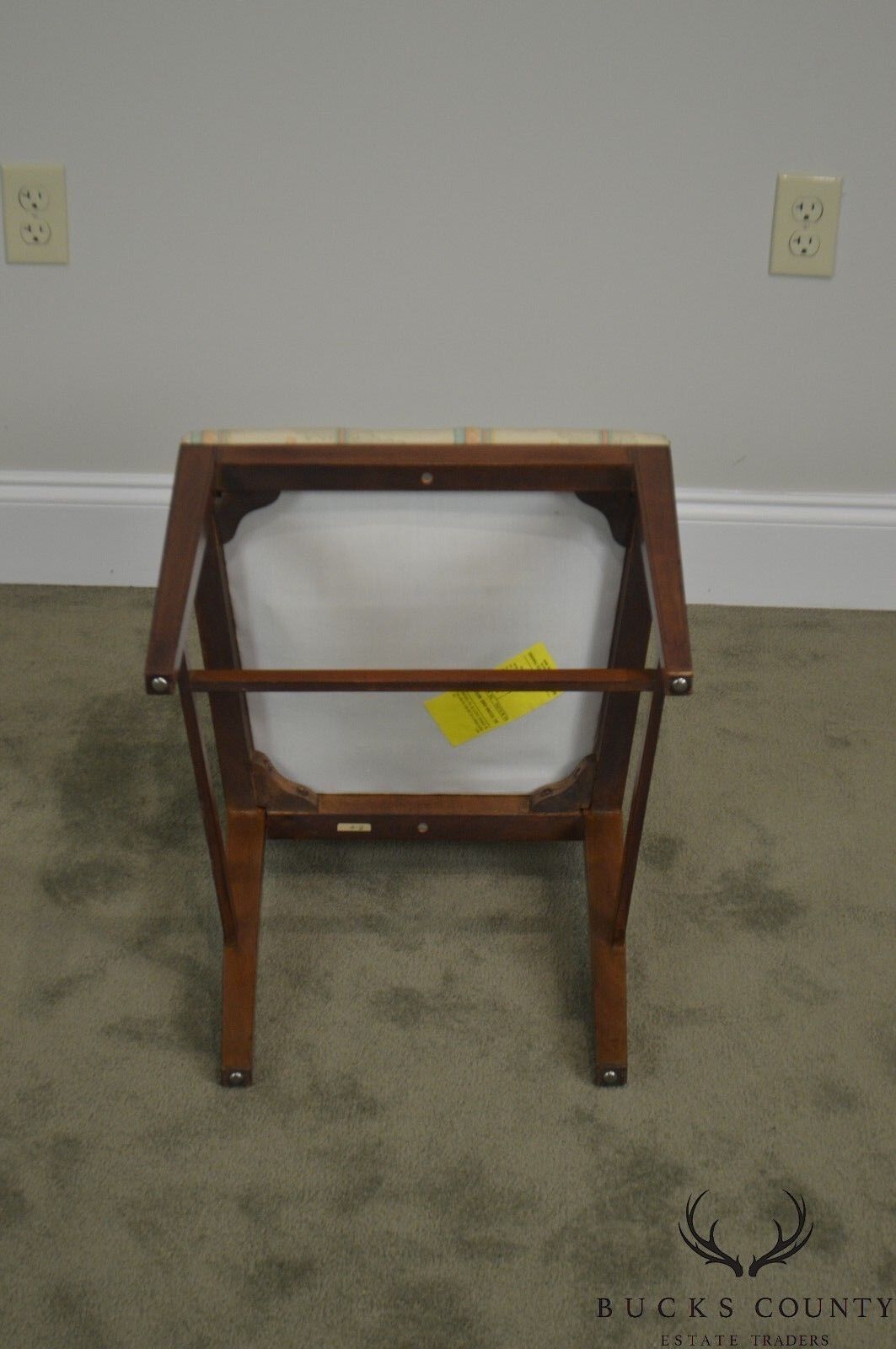 Schmieg & Kotzian Vintage Pair of Adams Painted Caned Side Chairs