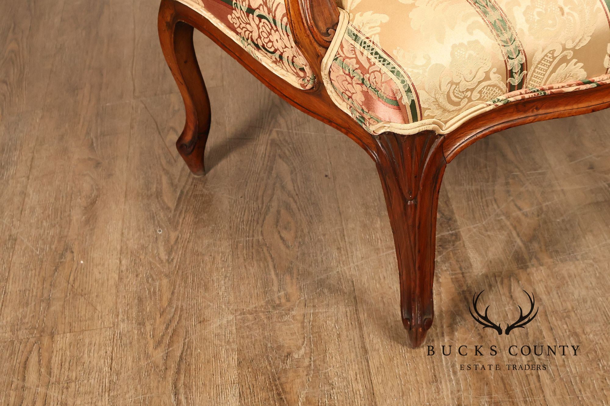 French Louis XV Style Upholstered Armchair