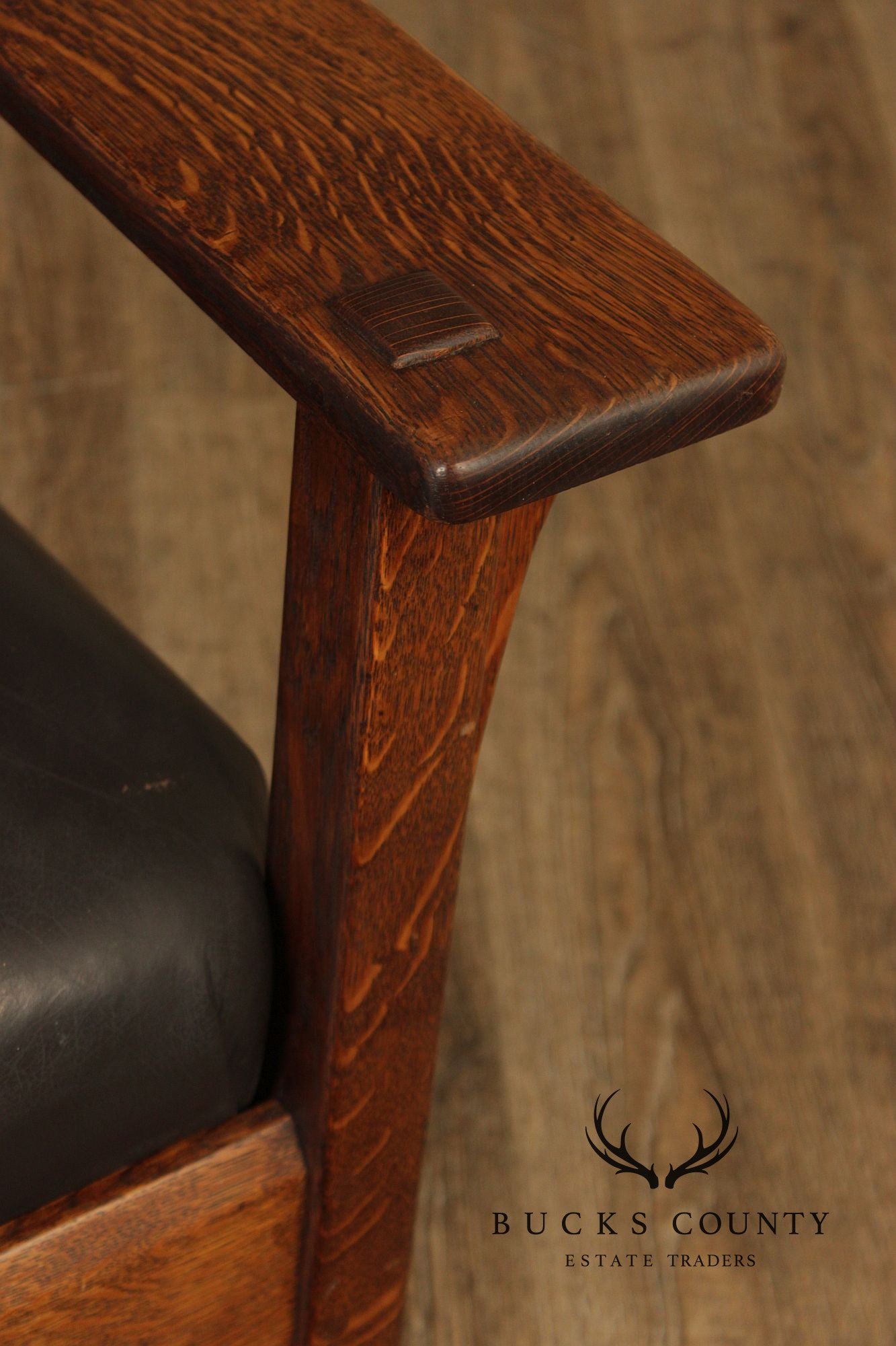 Antique L. & J.G. Stickley Mission Oak Morris Rocker