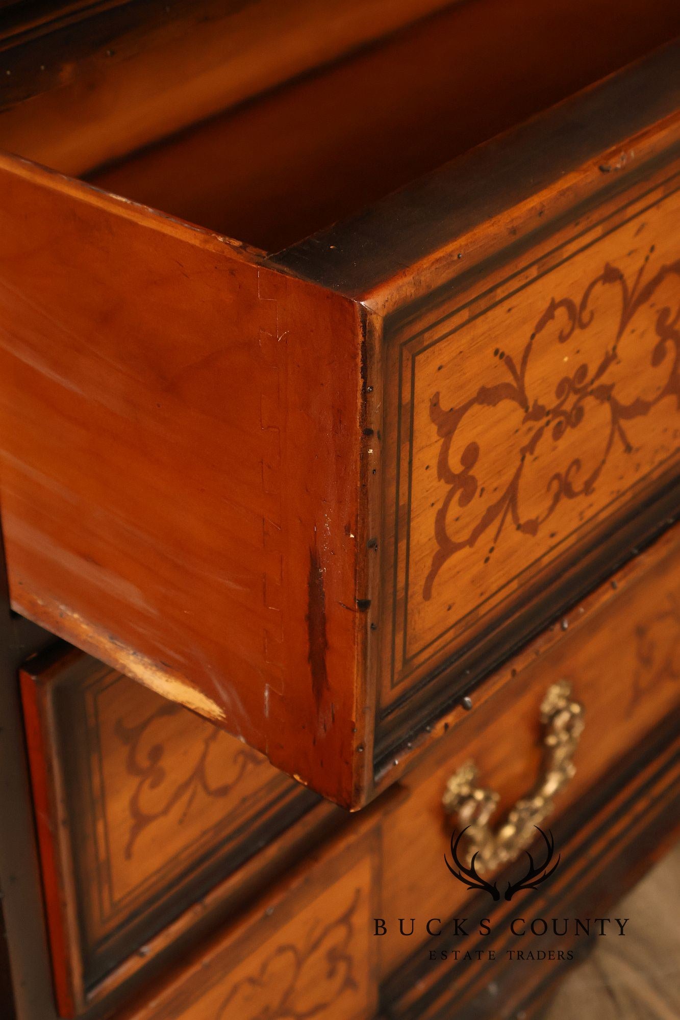 Theodore Alexander Chateau Du Vallois Inlaid Three Drawer Dresser
