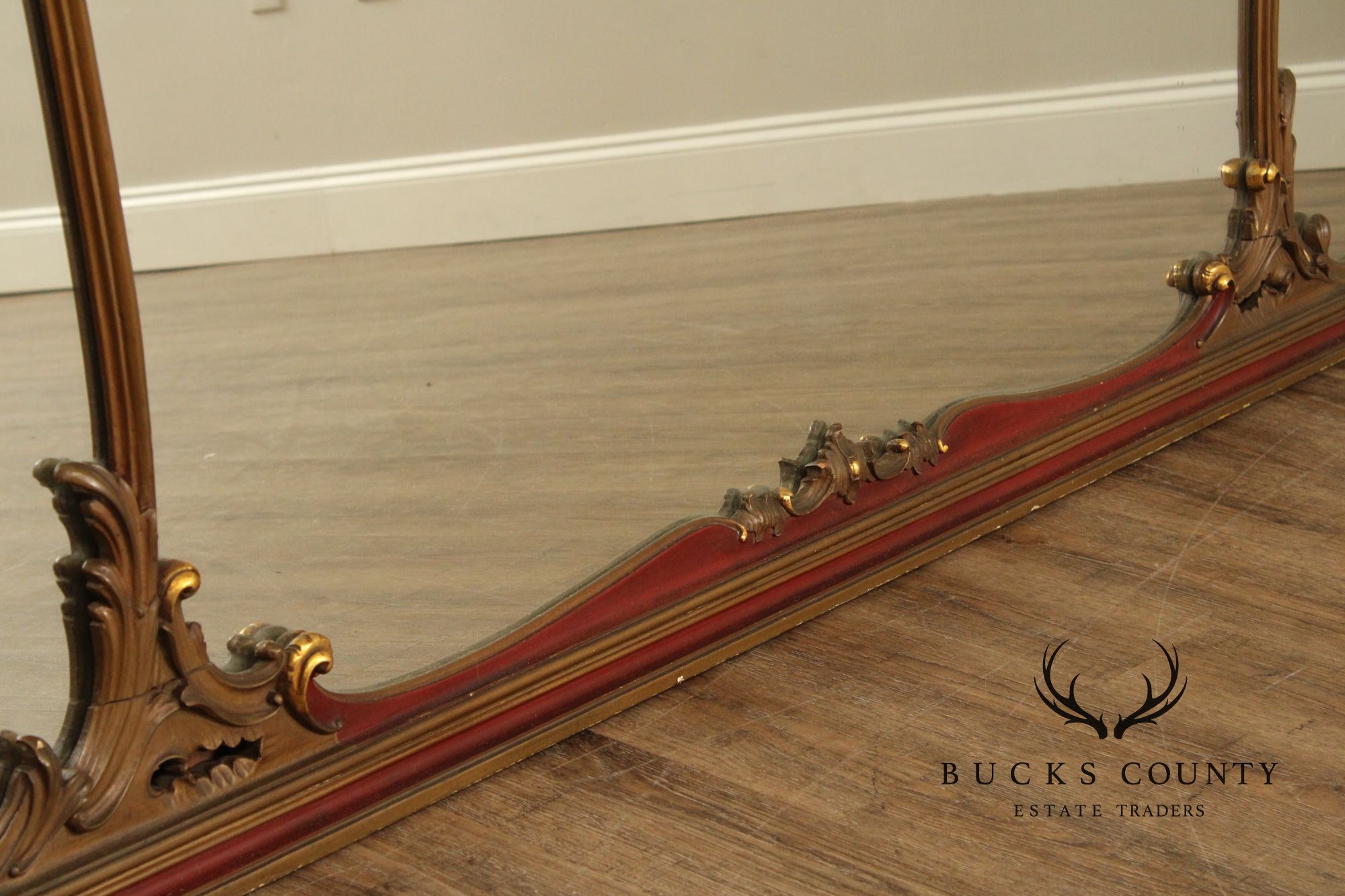 Monumental Vintage Italian Rococo Style Mantel or Fireplace Mirror