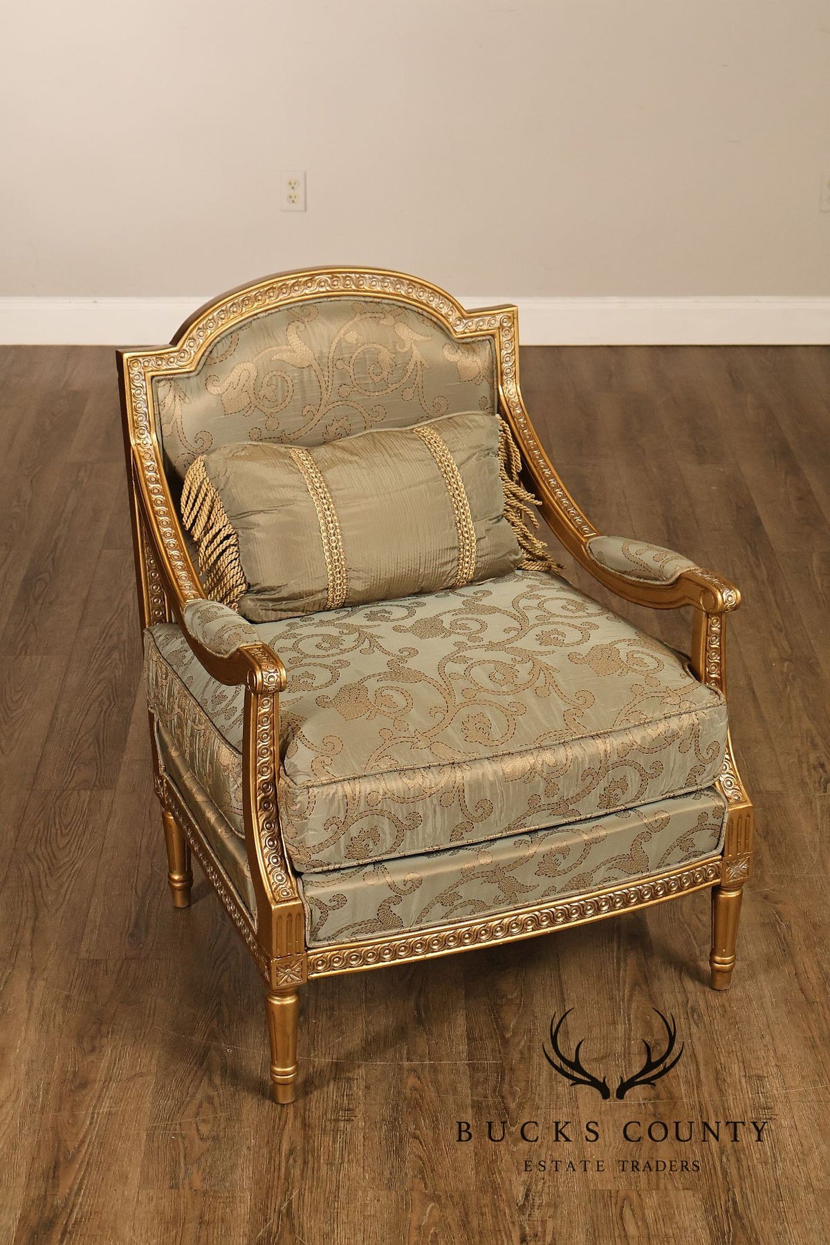 French Louis XVI Style Pair of Bergere Armchairs