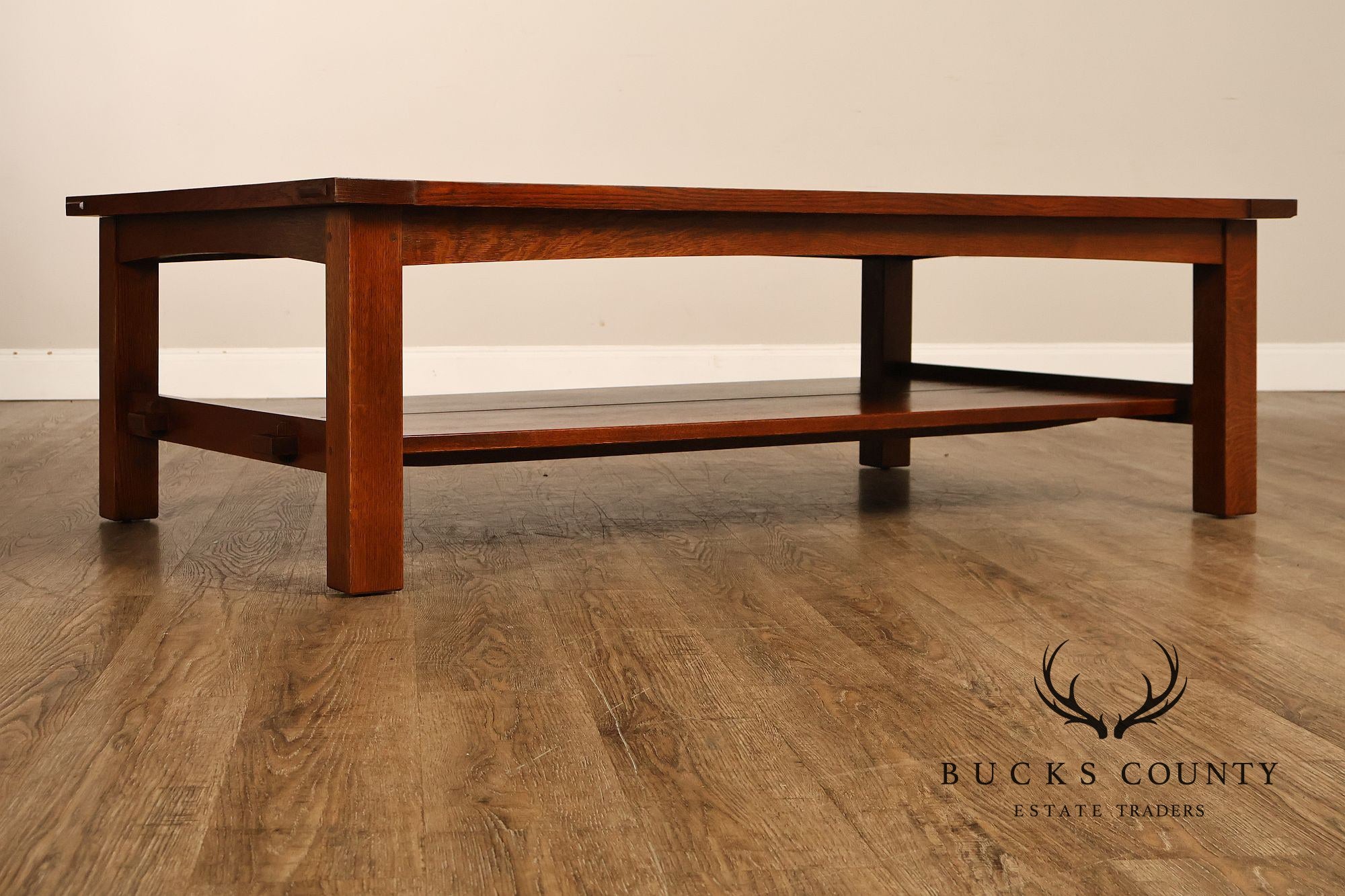 Stickley Mission Collection Oversized Oak Tile Top Coffee Table