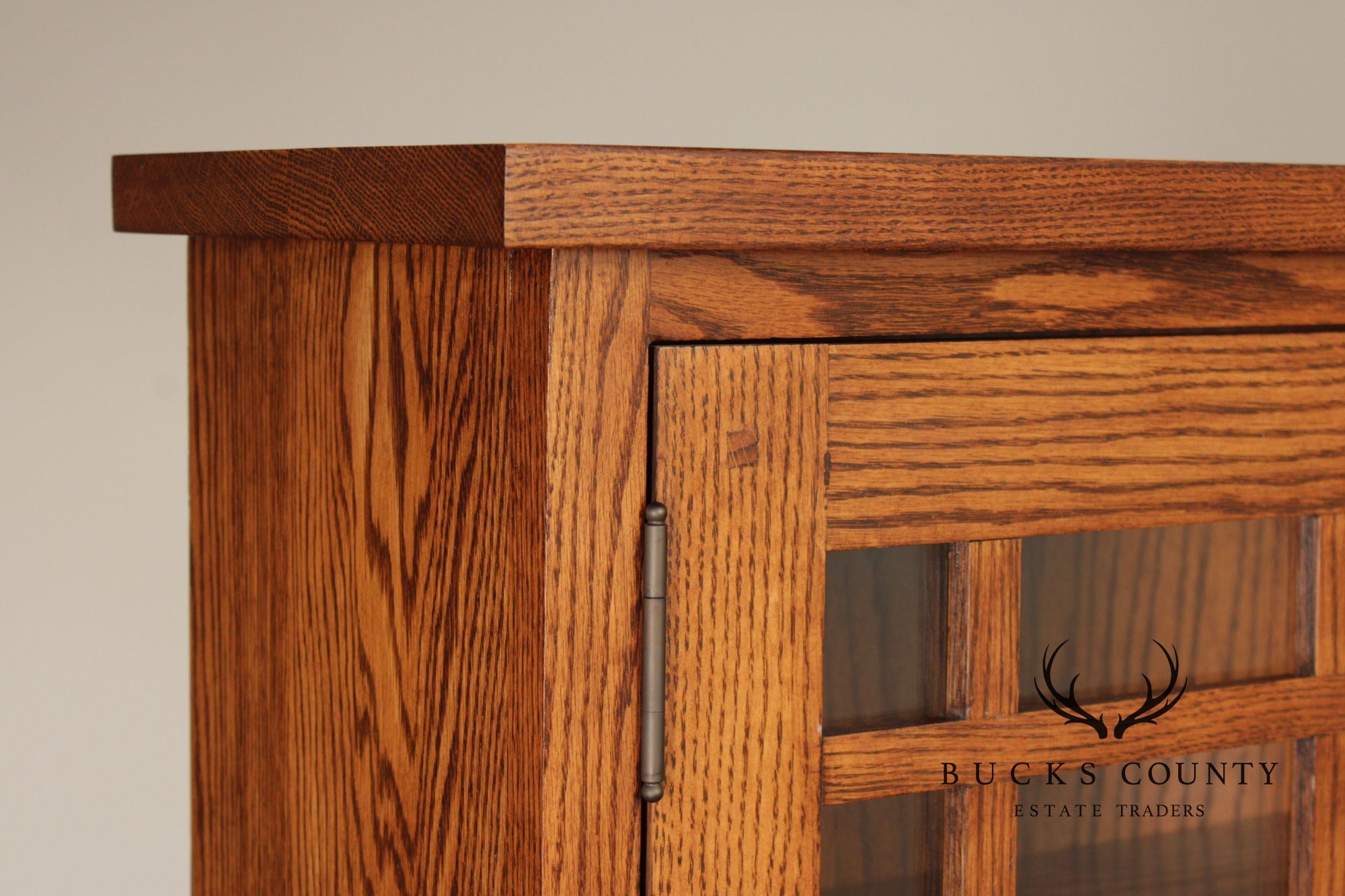 Mission Style Oak Two-Door Bookcase