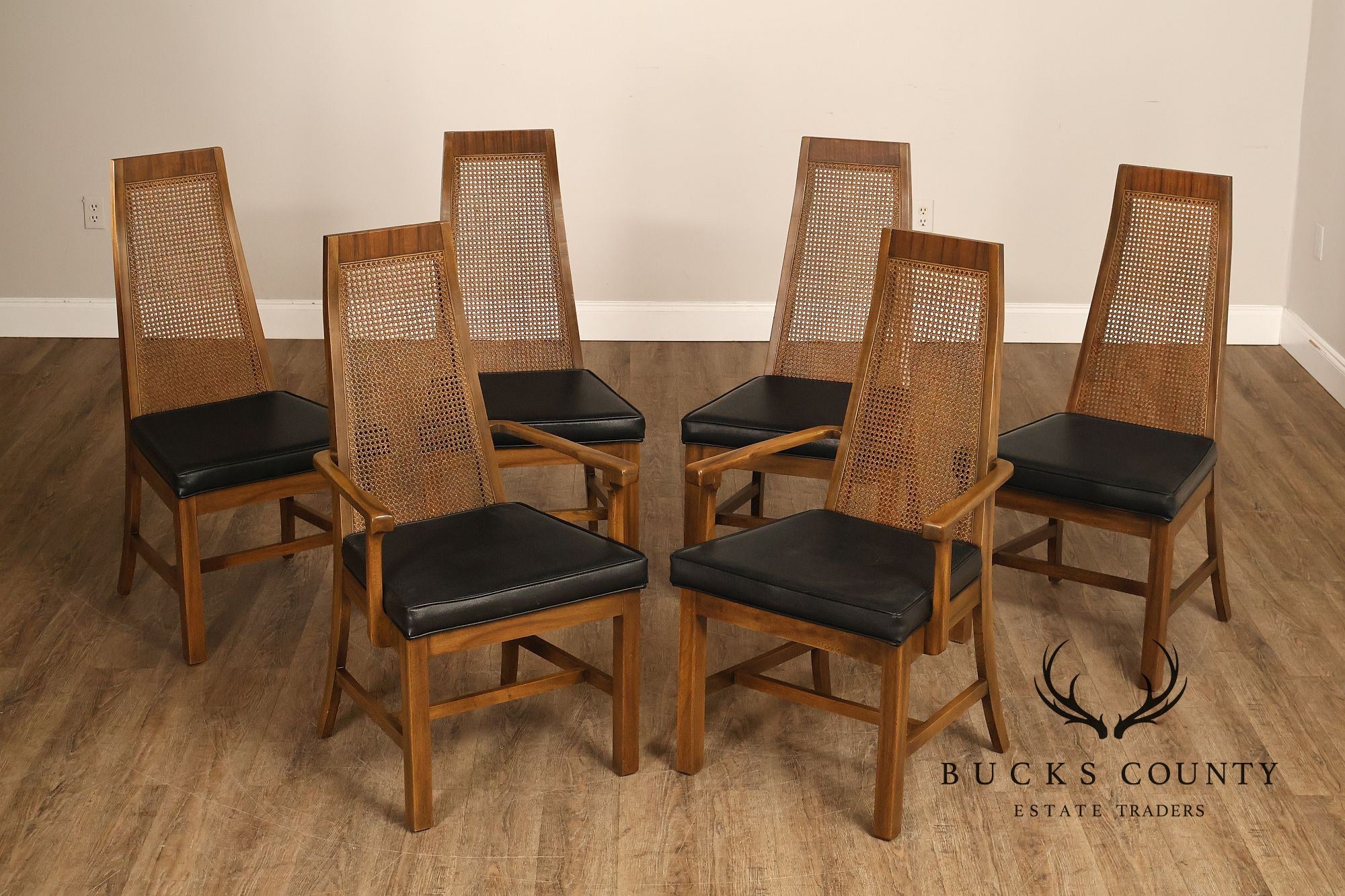 Young Manufacturing Mid Century Modern Set of Six Dining Chairs