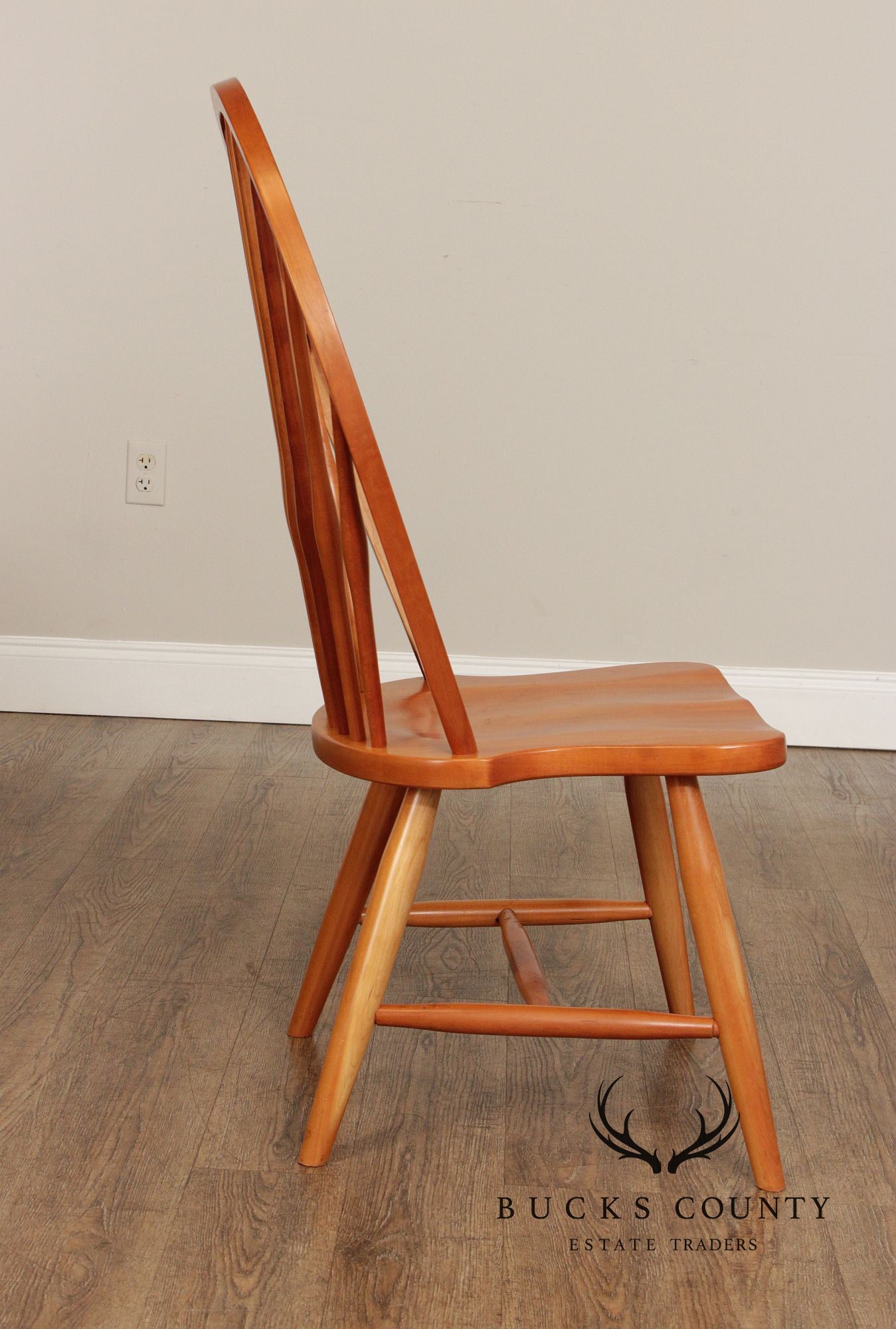 Daniel's Amish Set of Four Cherry Windsor Dining Chairs