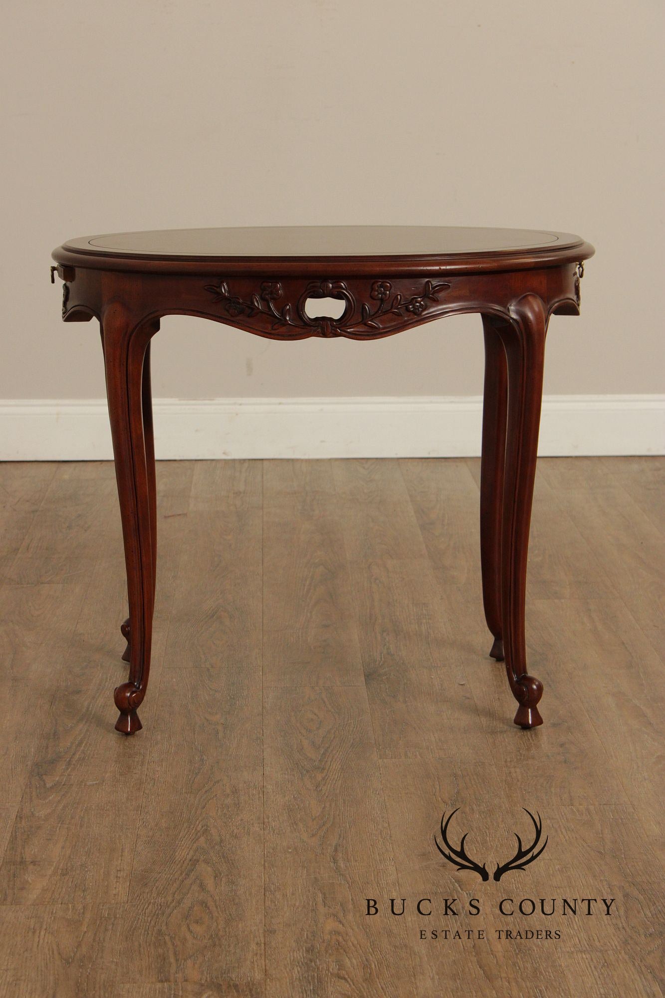 Century Furniture French Louis XV Style Carved Oval Side Table