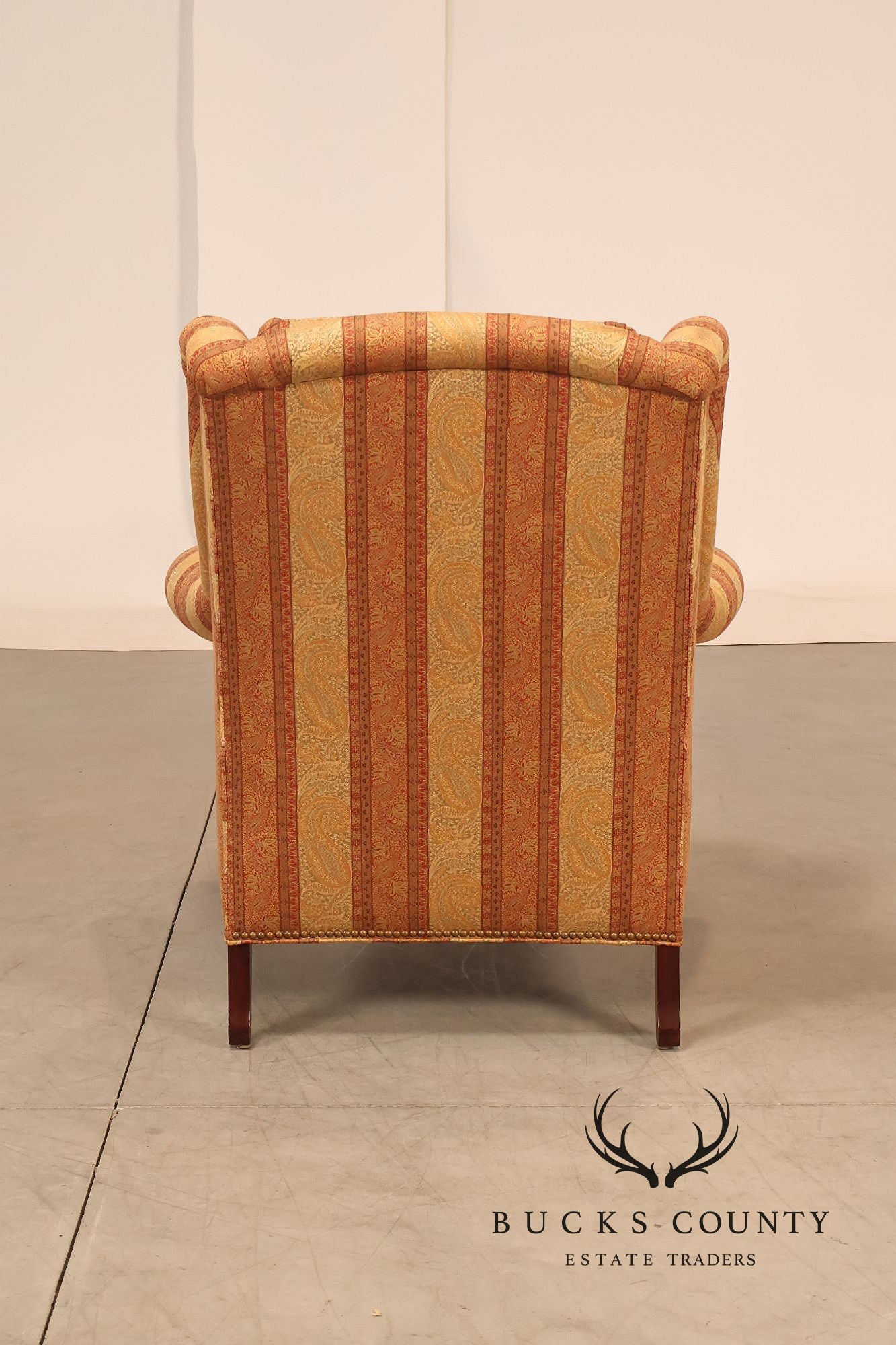 Hickory Chair Chippendale Style Custom Upholstered Wing backArmchair