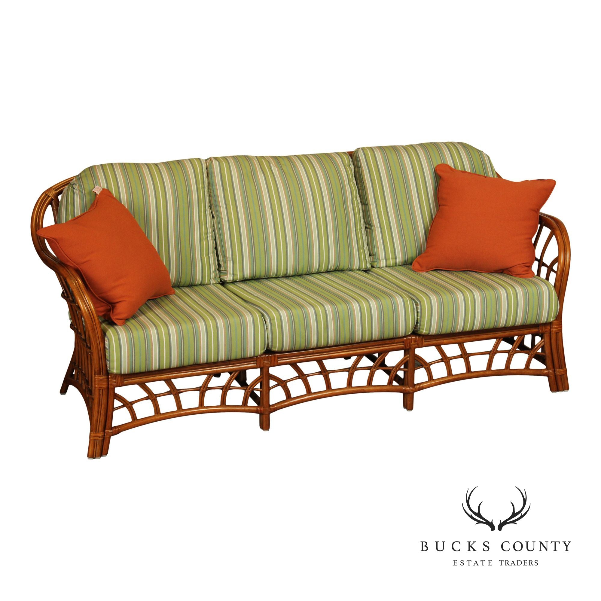 South Sea 'New Kauai' Rattan Sofa With Sunbrella Cushions