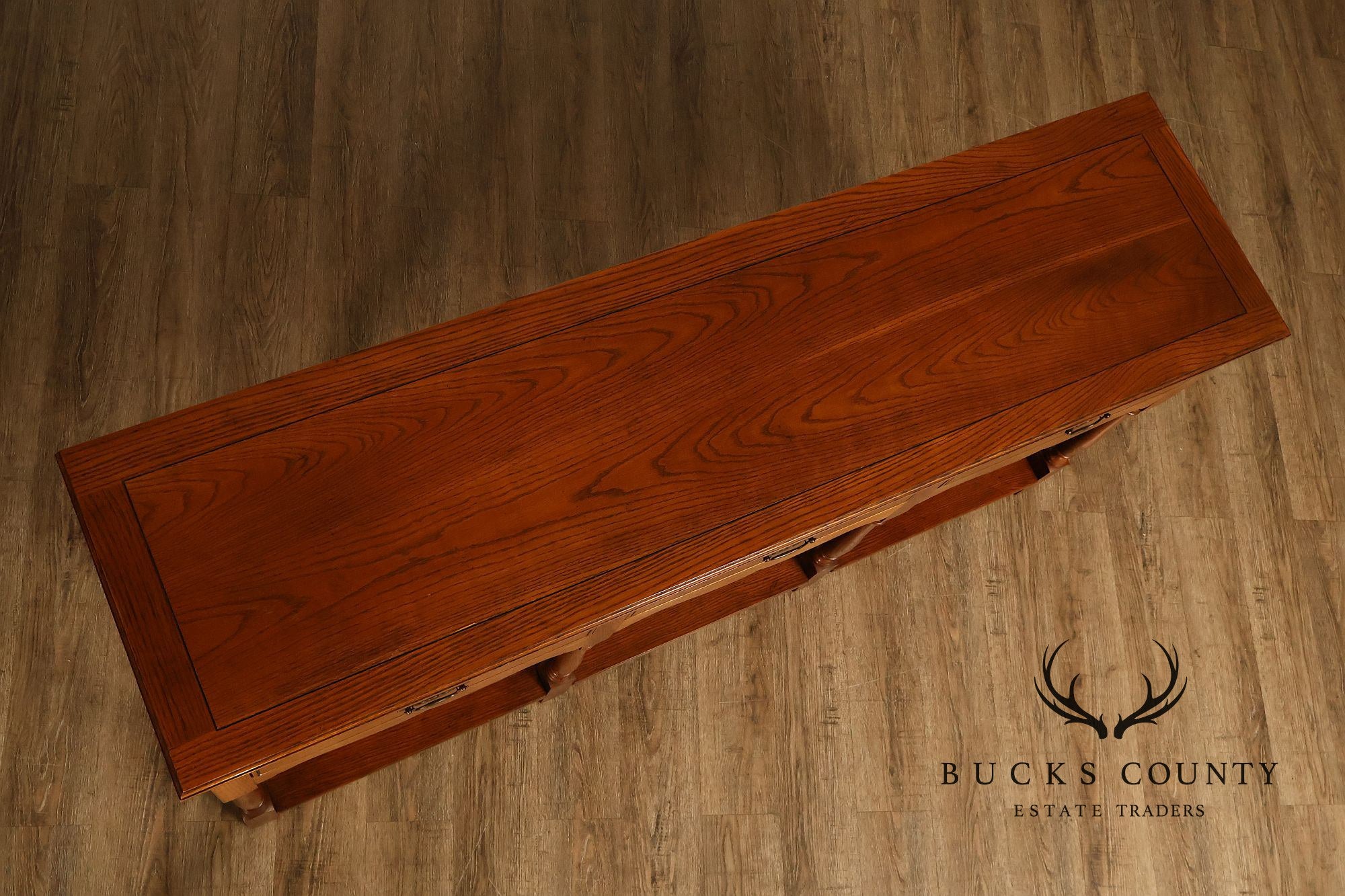 Hickory Chair Company Oak Three Drawer Console Sofa Table