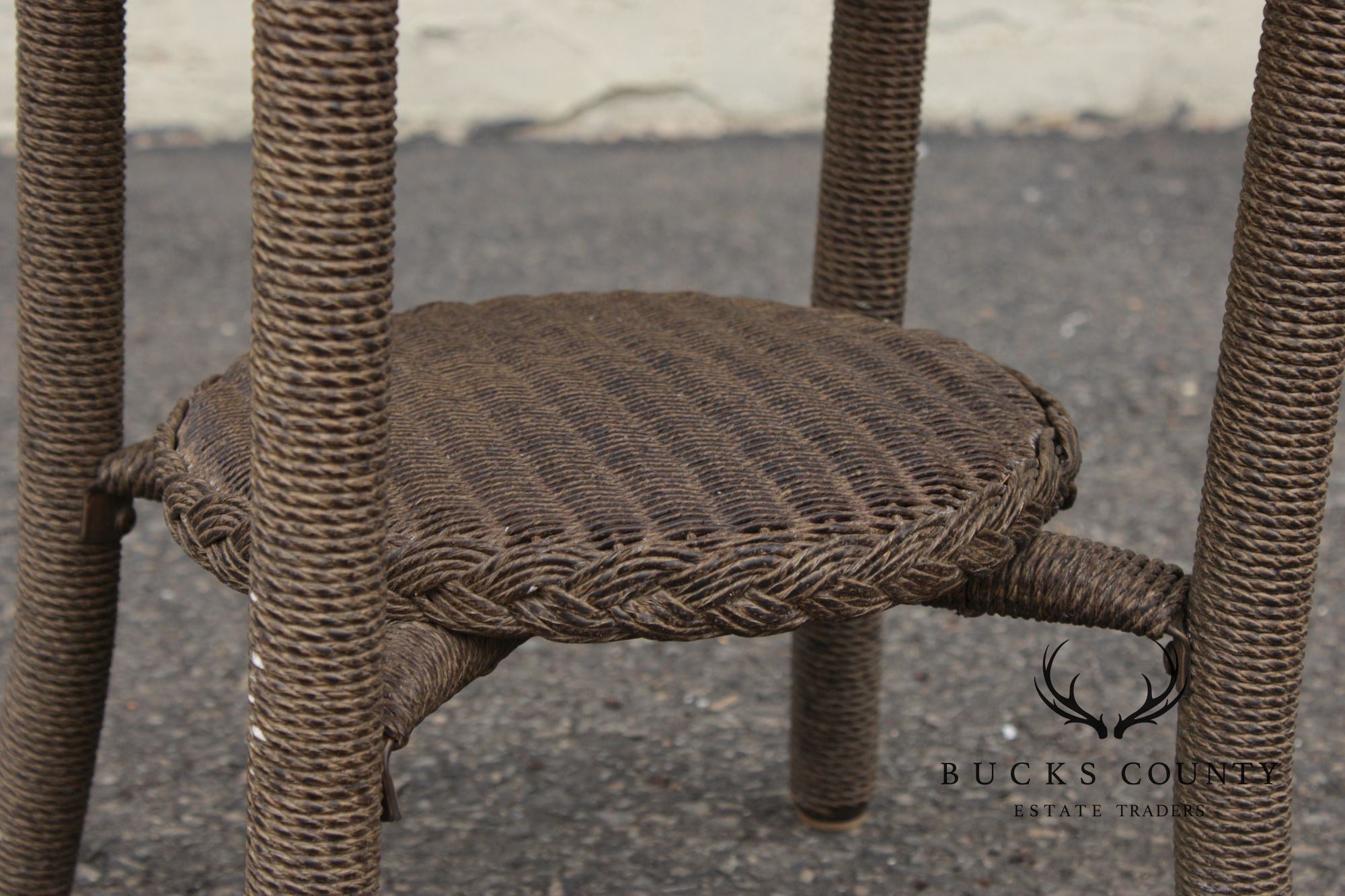 Lloyd Loom Outdoor Patio Wicker Side Table