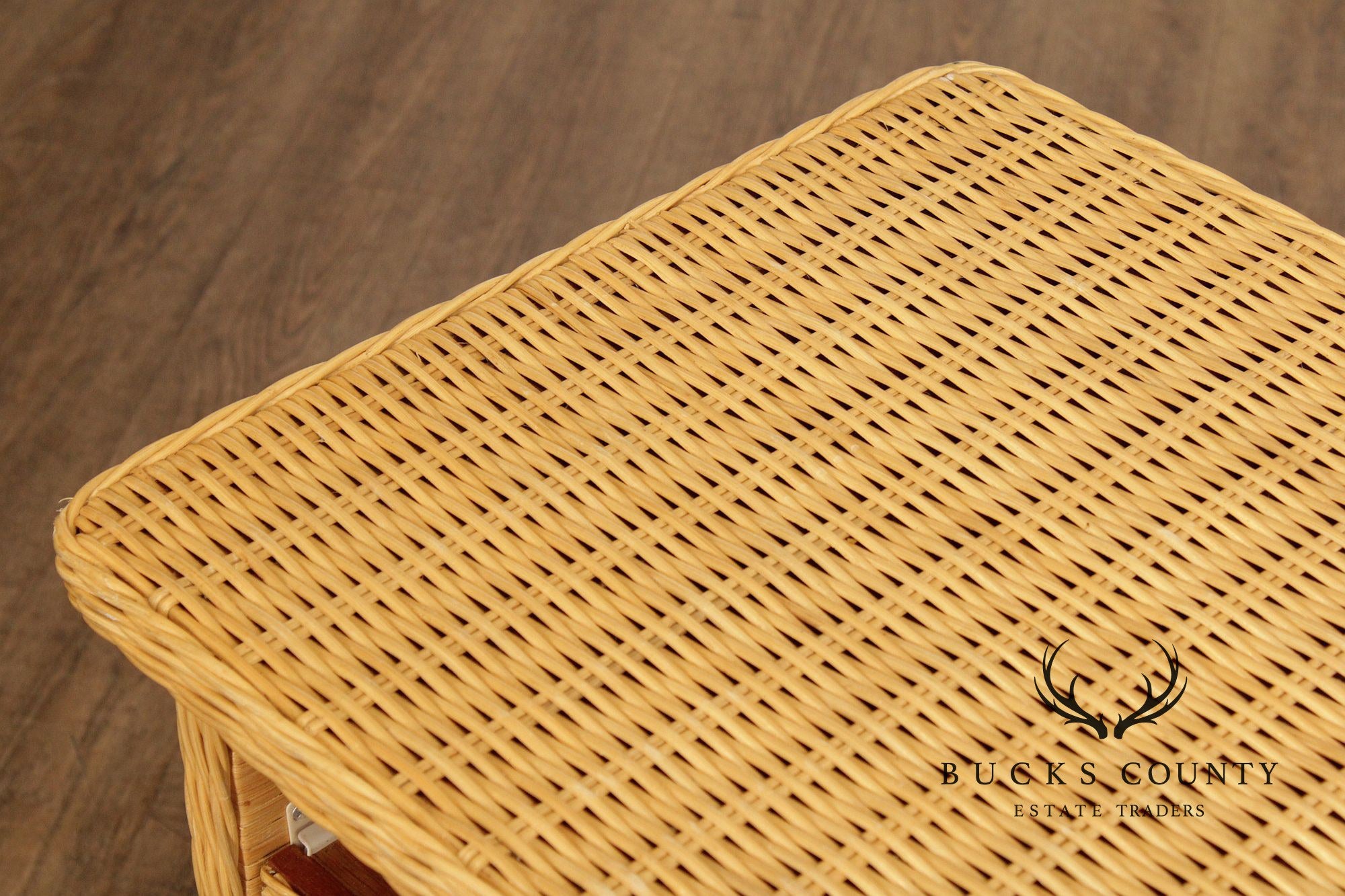 Vintage Wicker Computer Desk Console