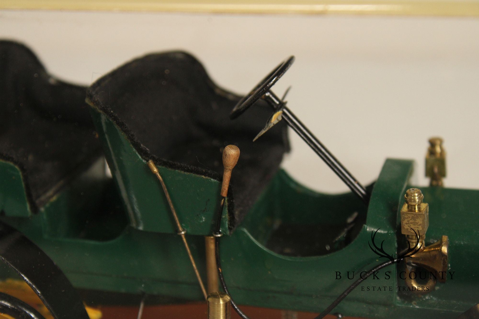 Philip Jacoby Carved Wood Stanley Steamer Automobile in Display Case