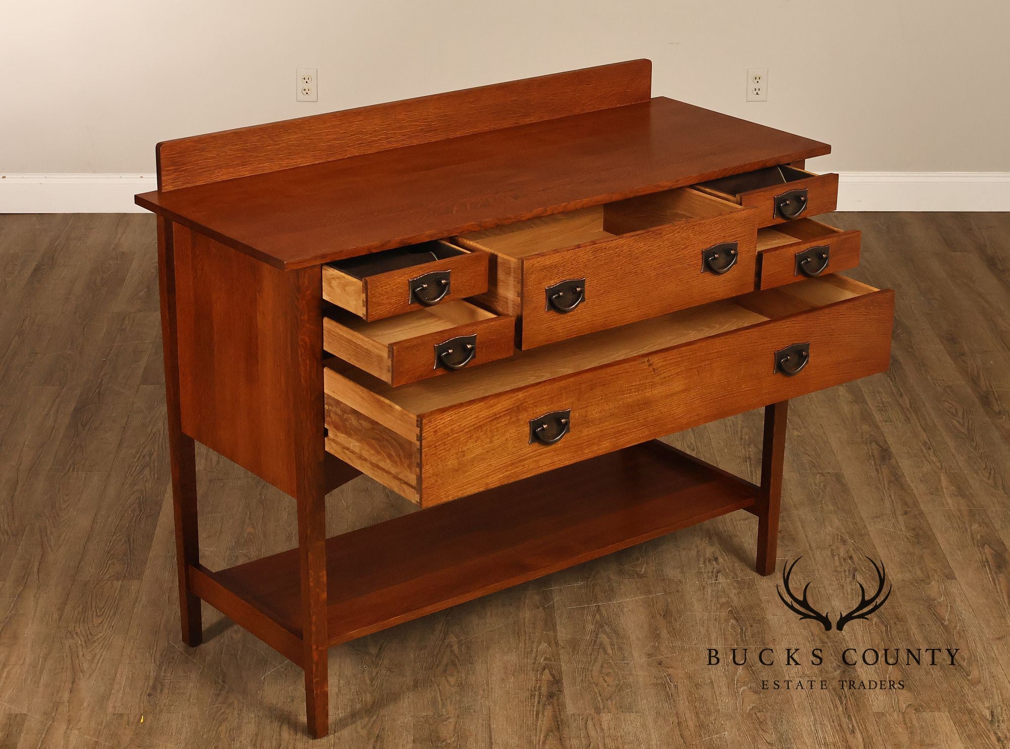 STICKLEY MISSION COLLECTION HARVEY ELLIS OAK SIDEBOARD