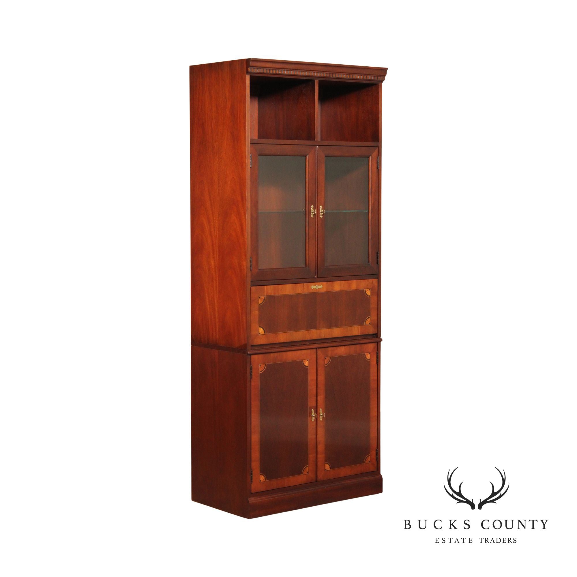 Hekman Federal Style Mahogany Secretary Bookcase