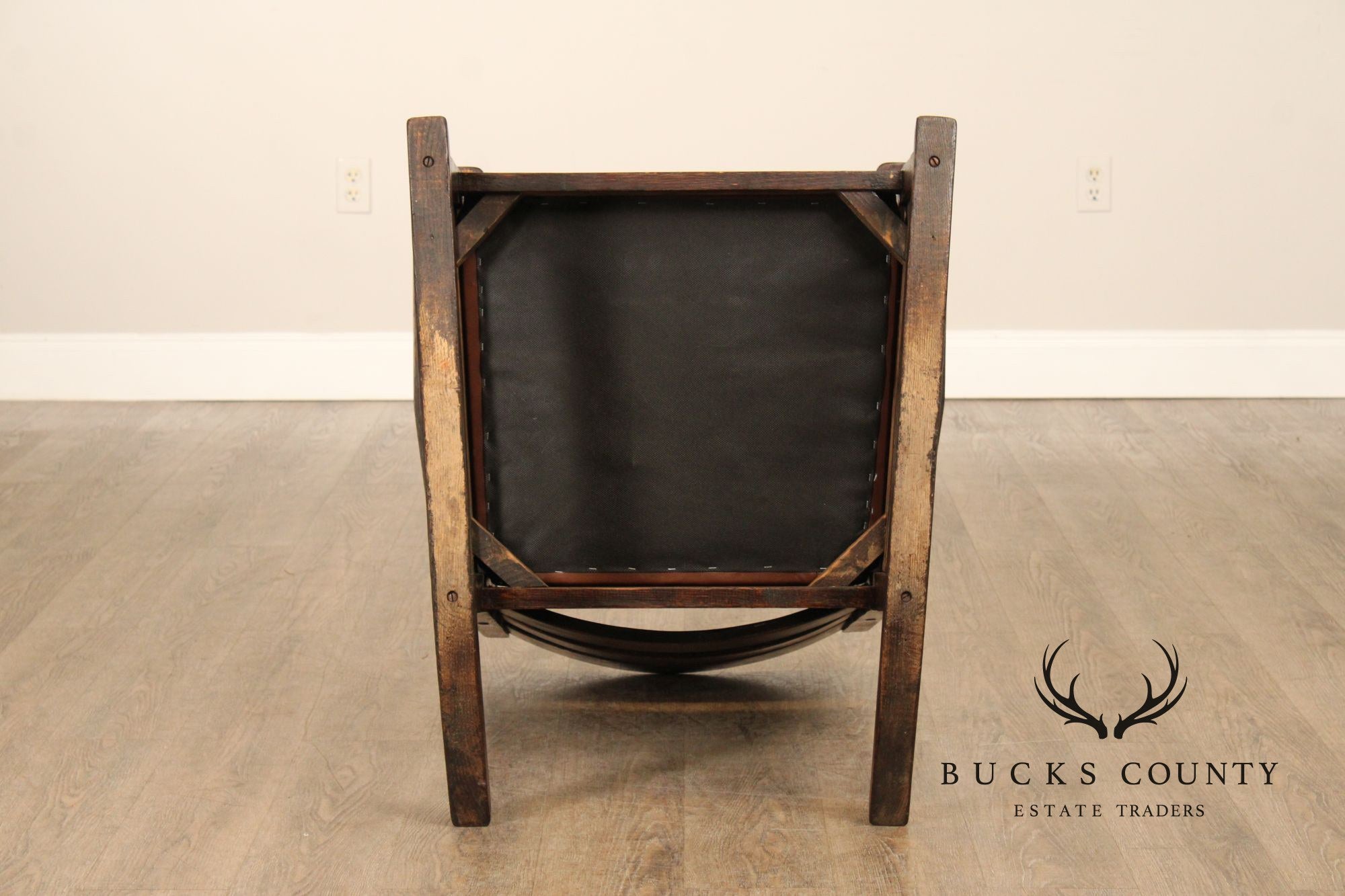 Antique Mission Oak and Leather Rocking Chair