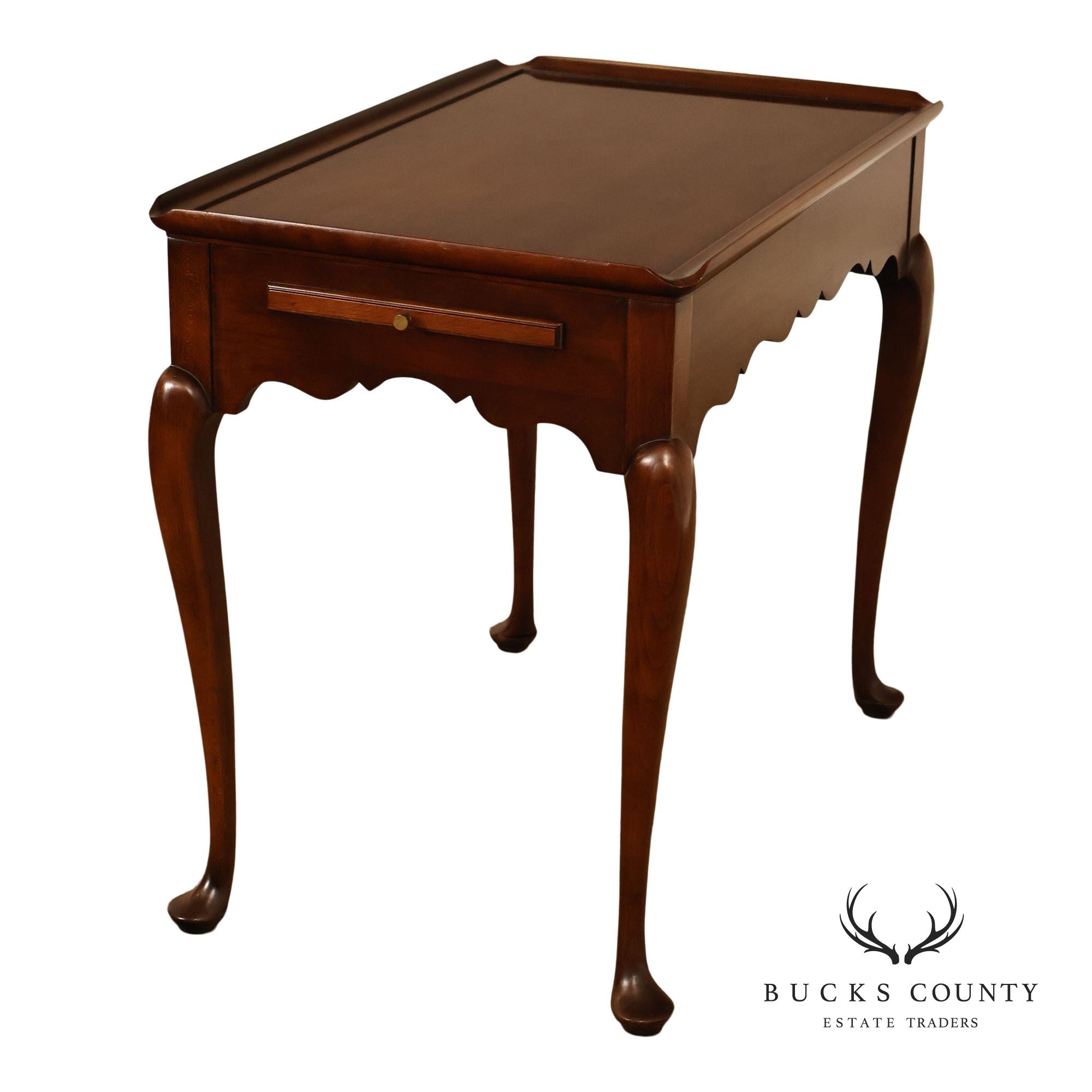 Statton Queen Anne Style Cherry Tea Table