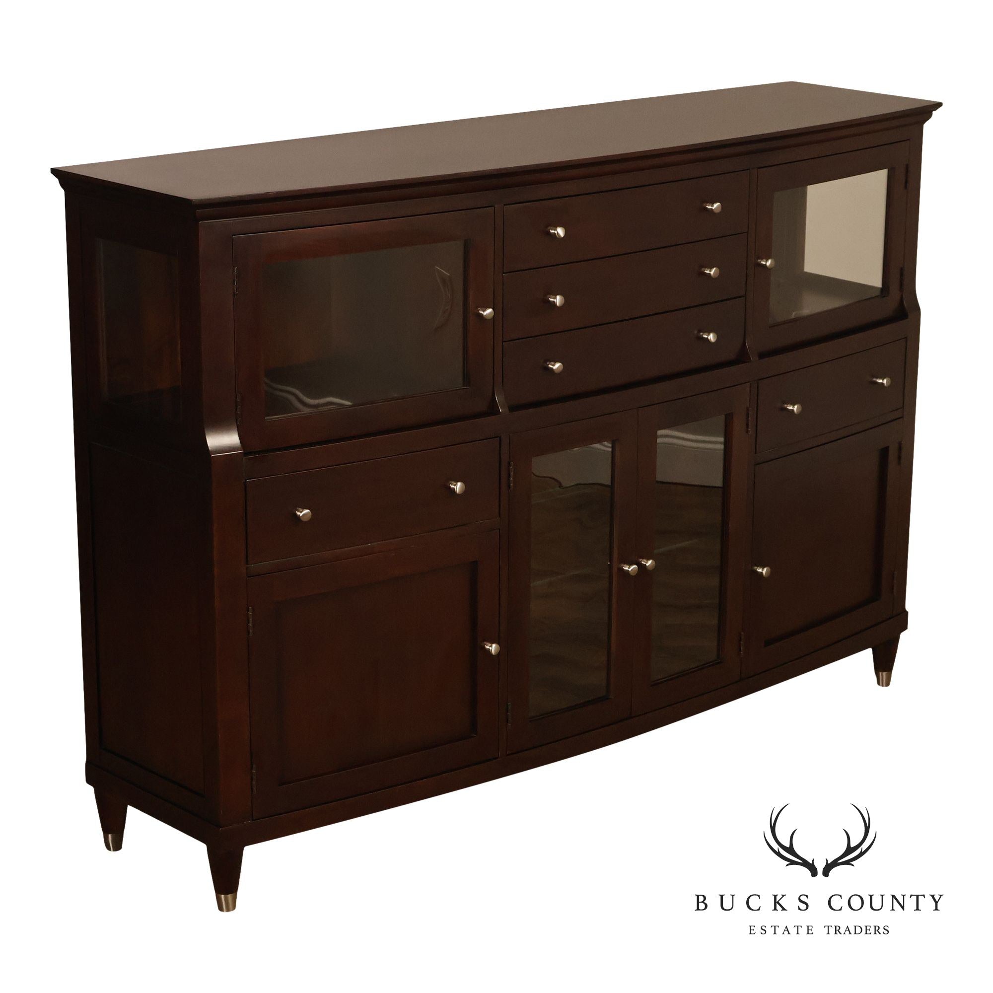 Harden Contemporary Cherry Lighted Sideboard Credenza Cabinet
