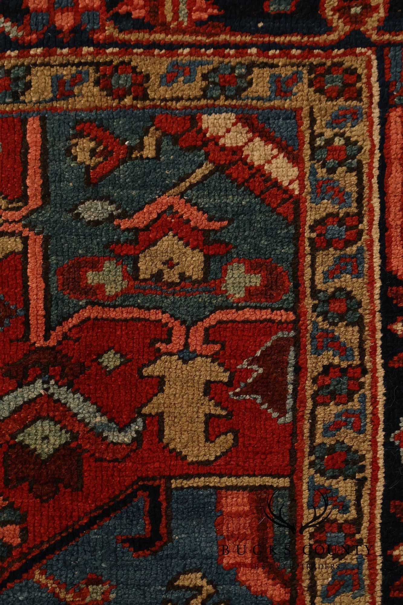Vintage Heriz Hand Tied Persian Rug 90'" X 123"