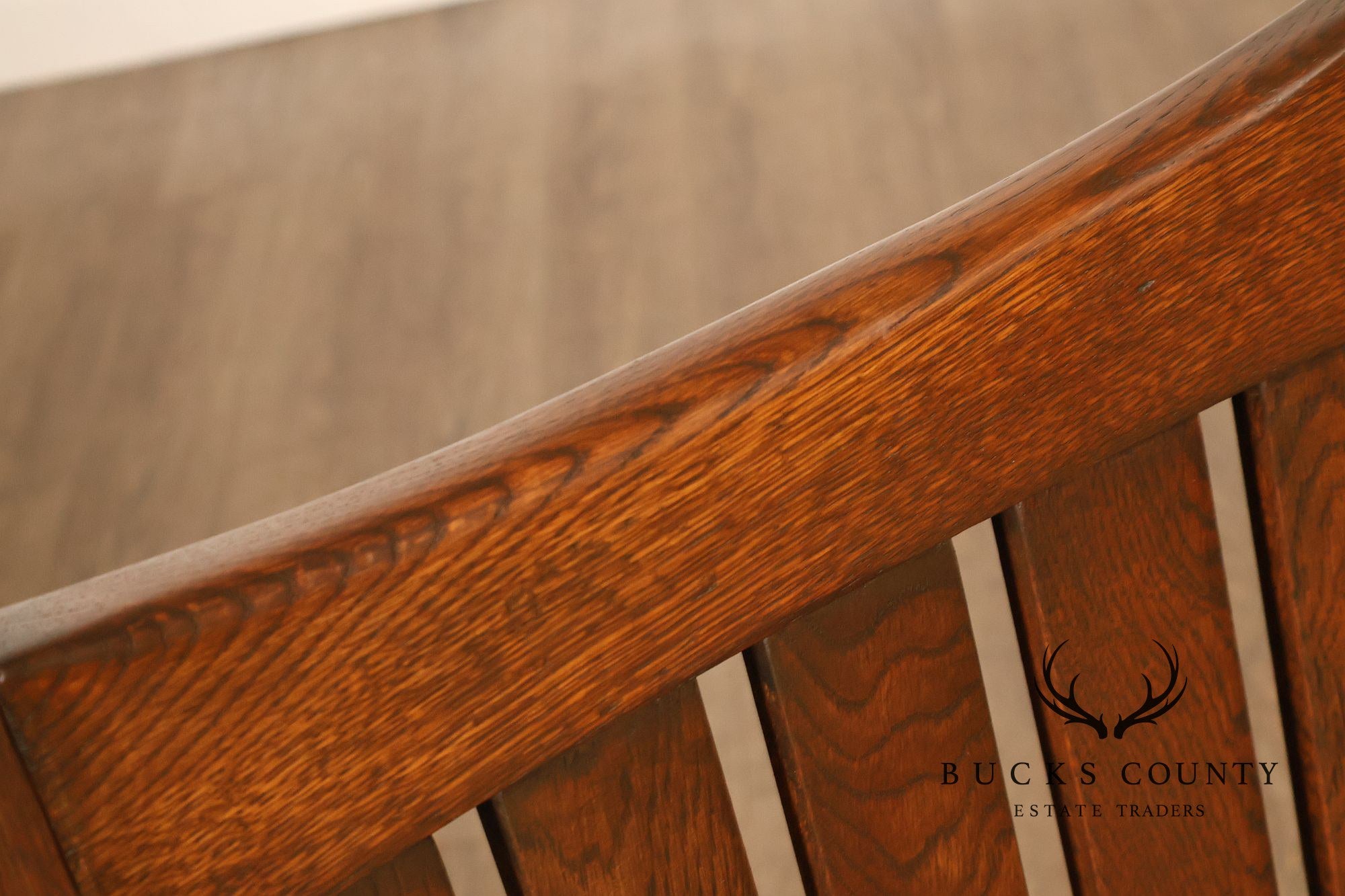 Mission Style Pair of Oak Side Dining Chairs
