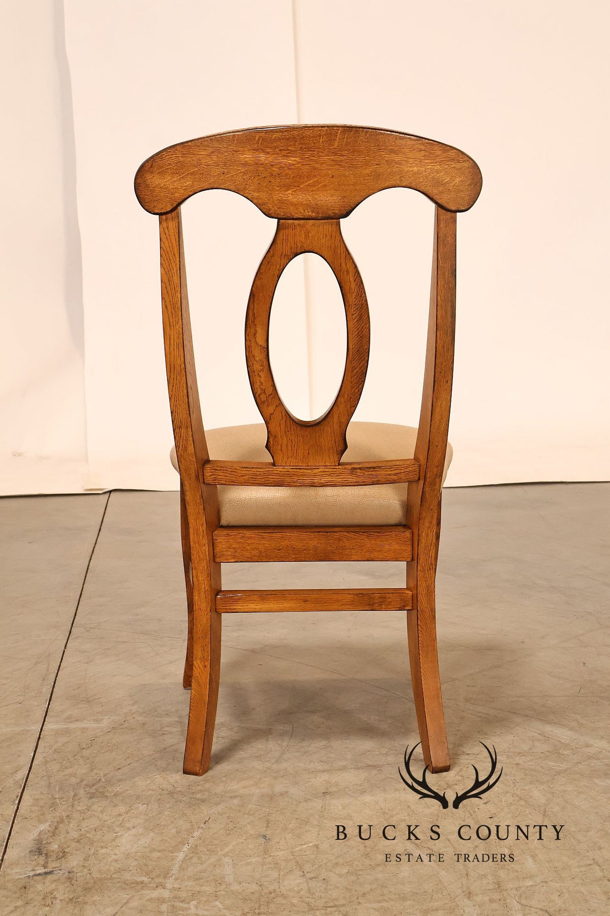 Traditional Set Of 8 Oval Back Upholstered Dining Side Chairs