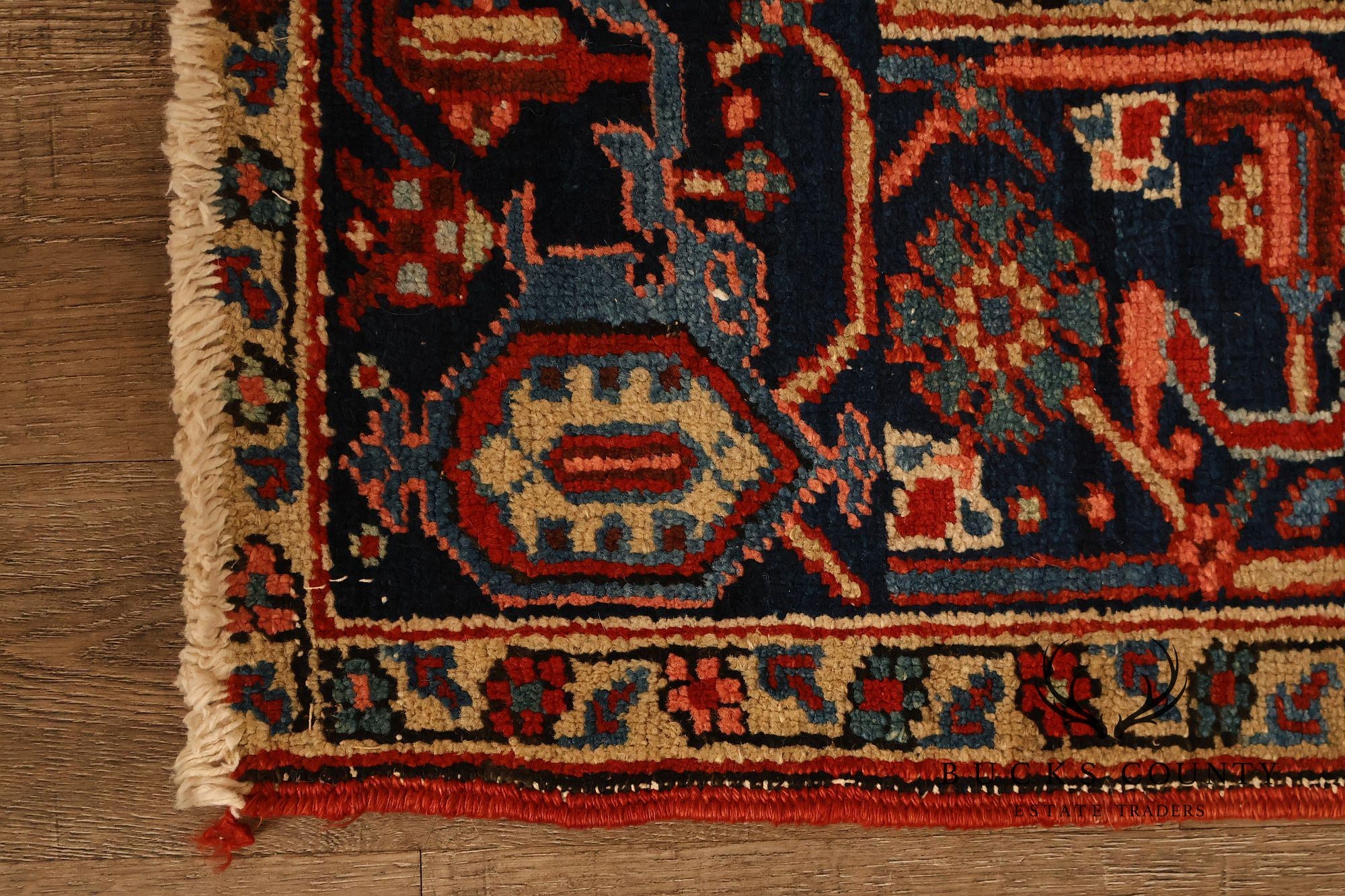 Vintage Heriz Hand Tied Persian Rug 90'" X 123"