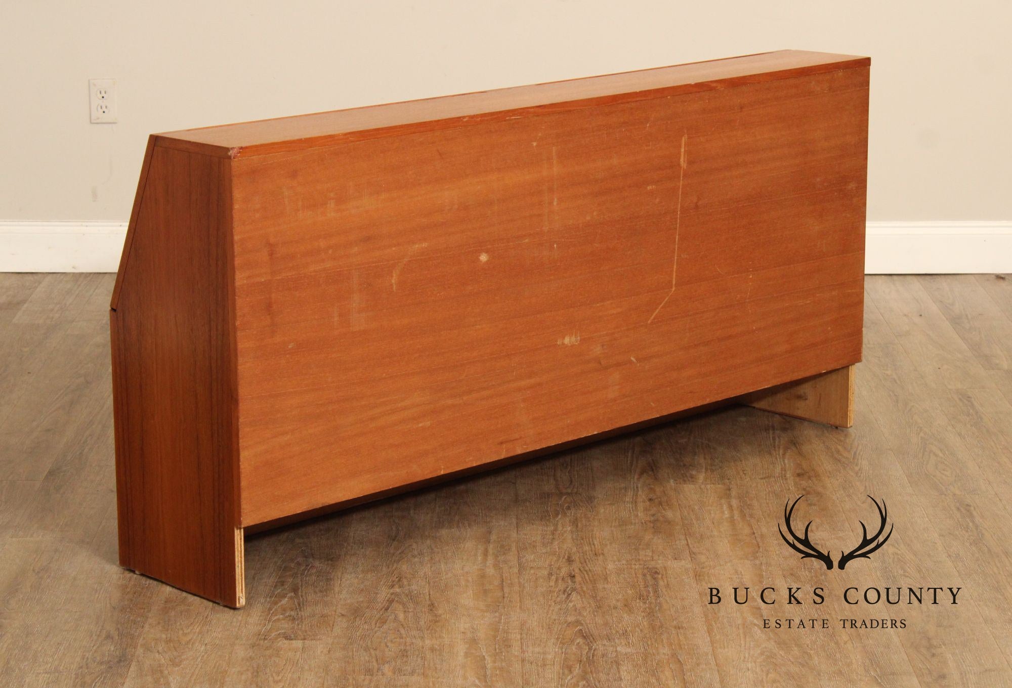 Danish Modern Teak Queen Storage Headboard