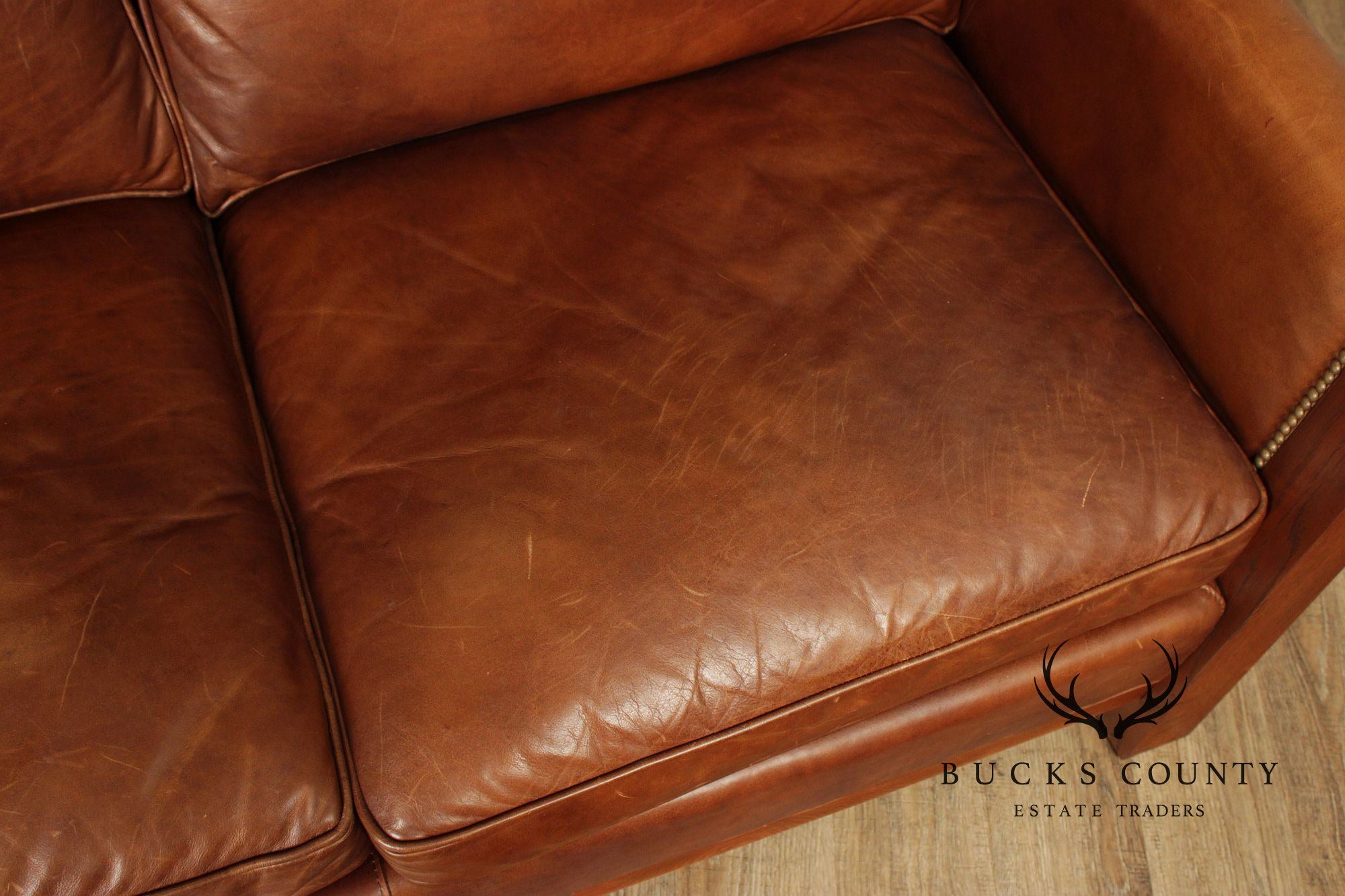 Stickley Highlands Mission Oak Leather Loveseat