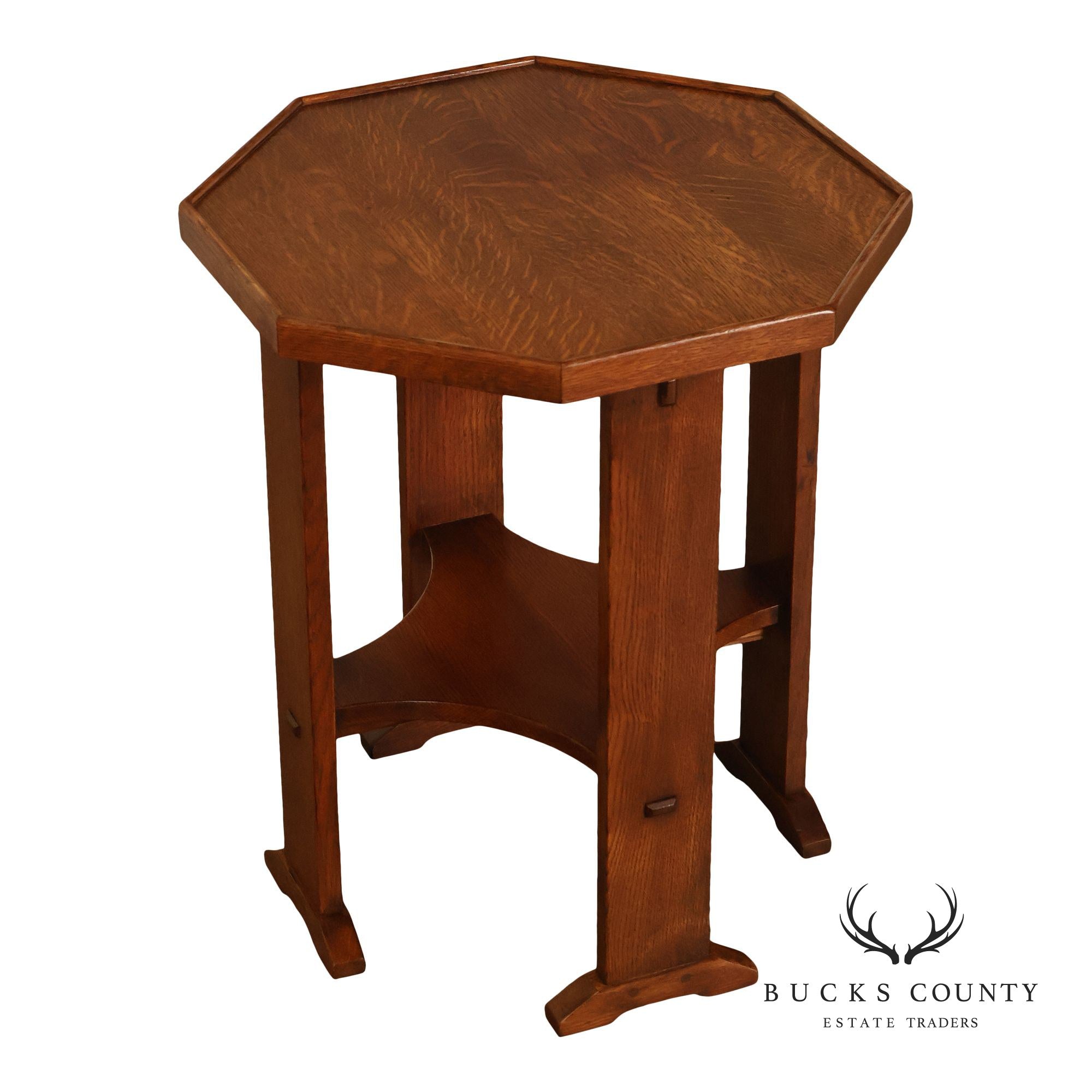 Stickley Mission Collection Oak Octagonal End Table