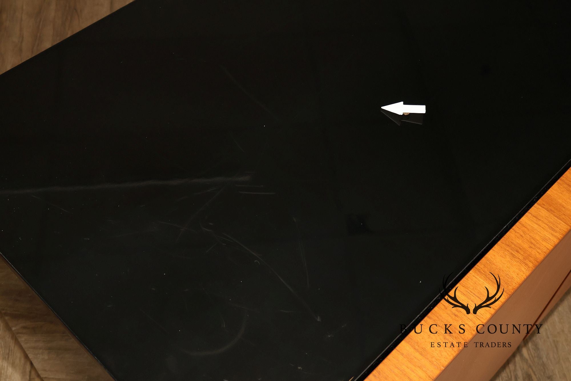 Mid Century Modern Black Top Credenza