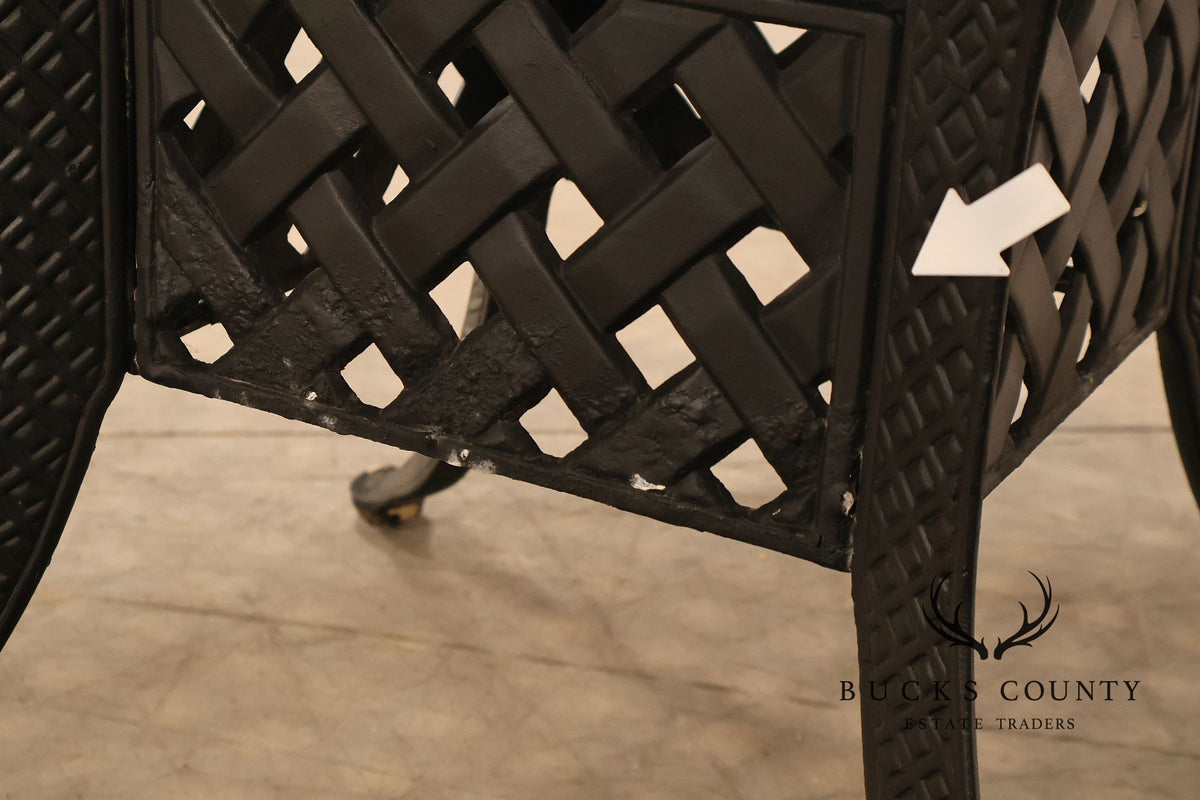 Hanamint 48" Round Cast Aluminum Outdoor Patio Dining Table With Lattice Top