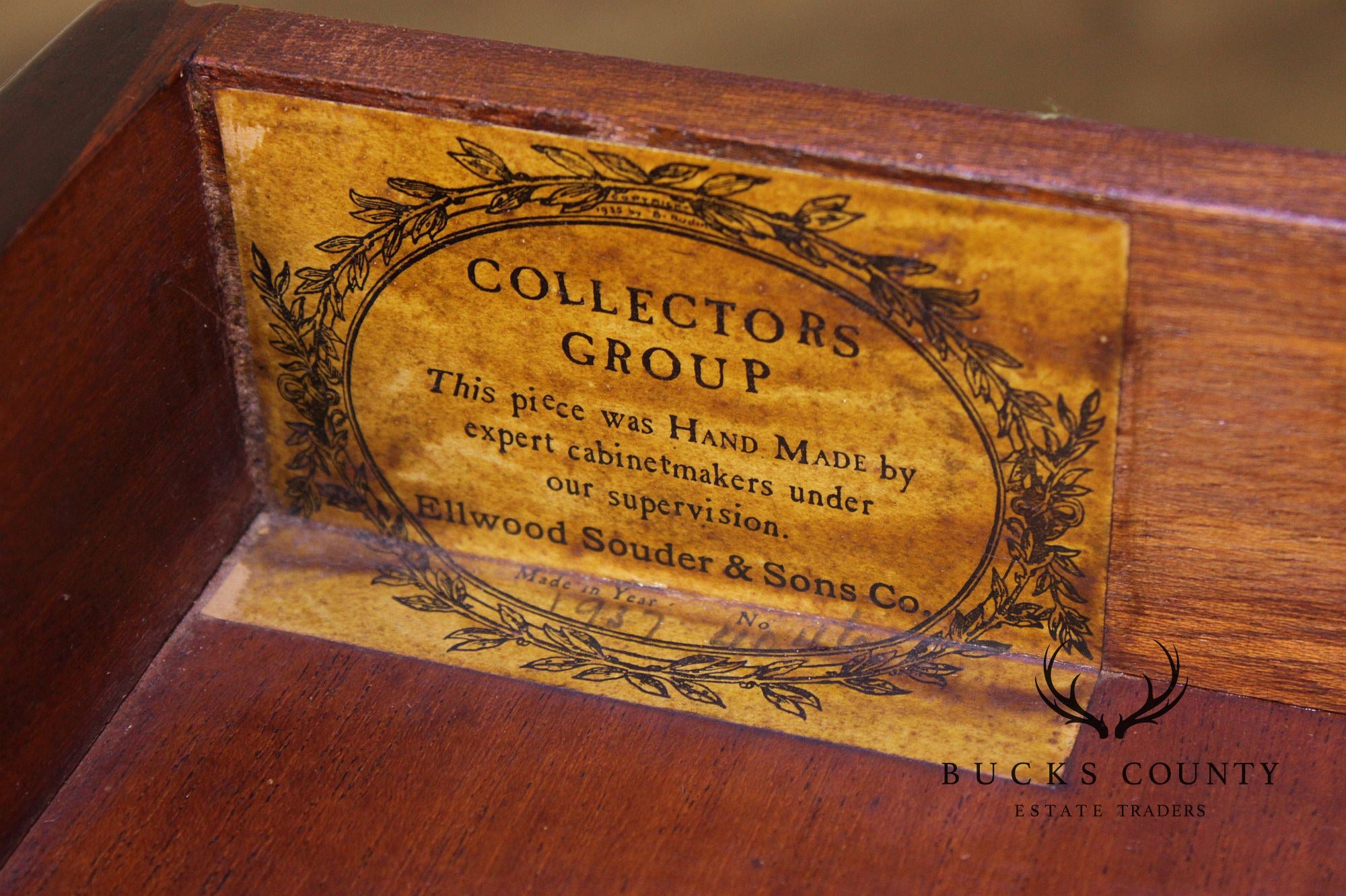 Ellwood Souder & Sons Collector's Group 1930's Mahogany Pembroke Table