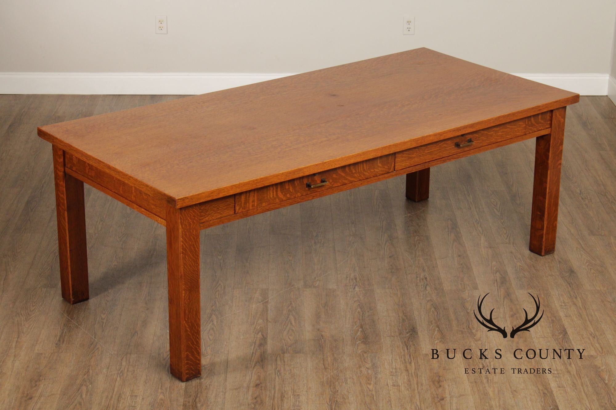 Stow & Davis Antique Mission Oak Dining Library Table