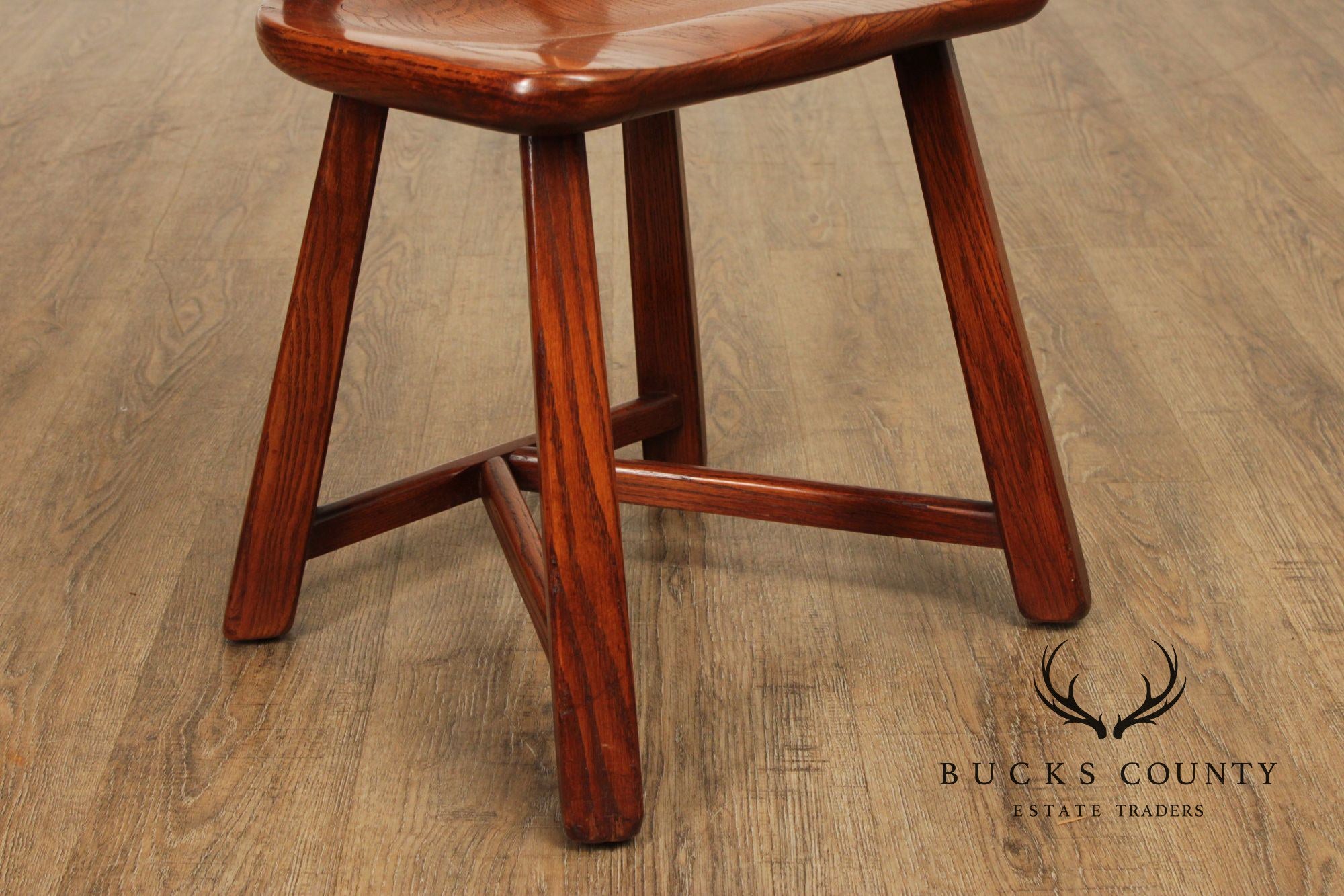 Romweber Set of Six Horse Carved Oak Dining Chairs