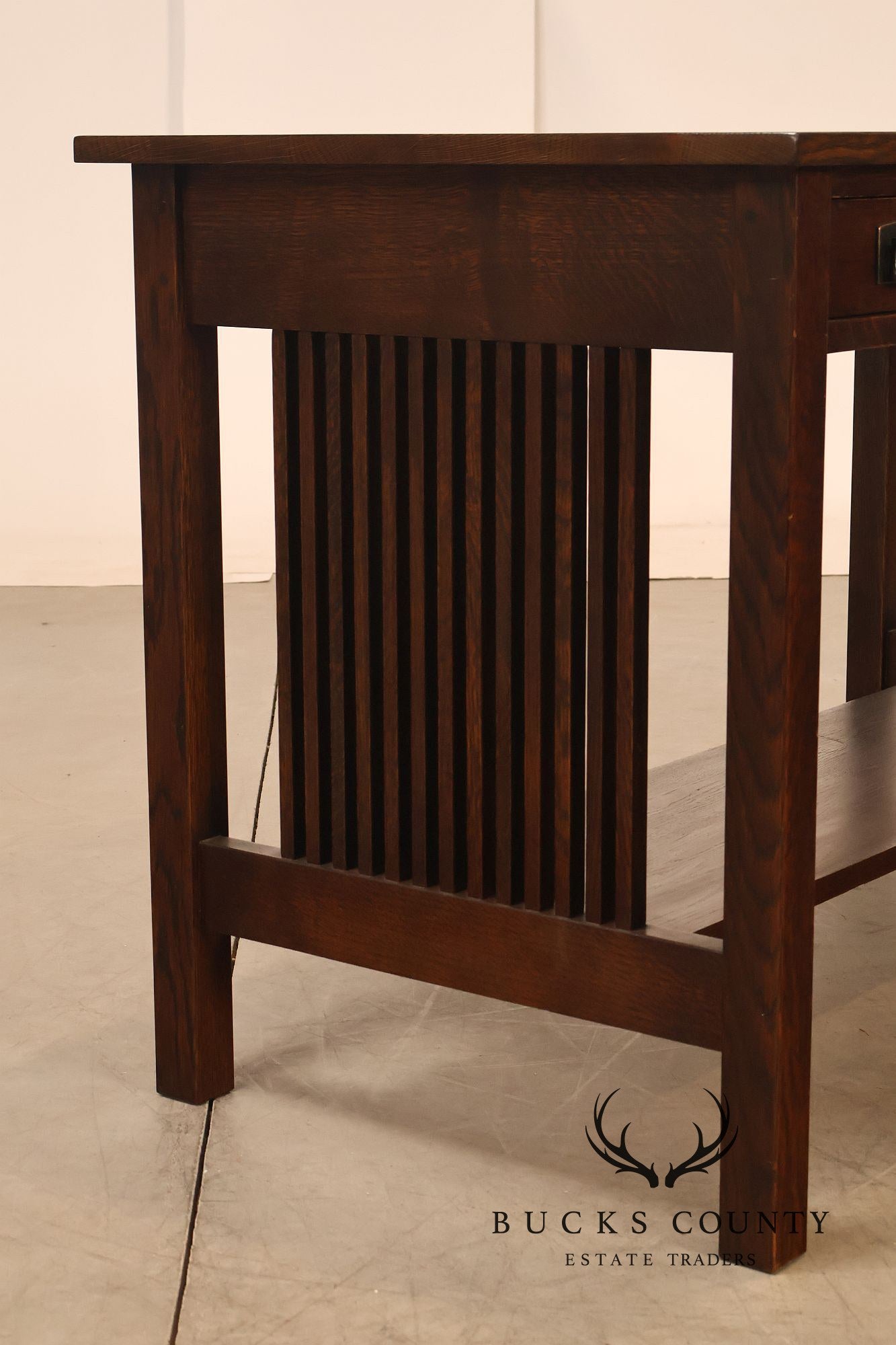 Stickley Mission Collection Oak Spindle Library Desk