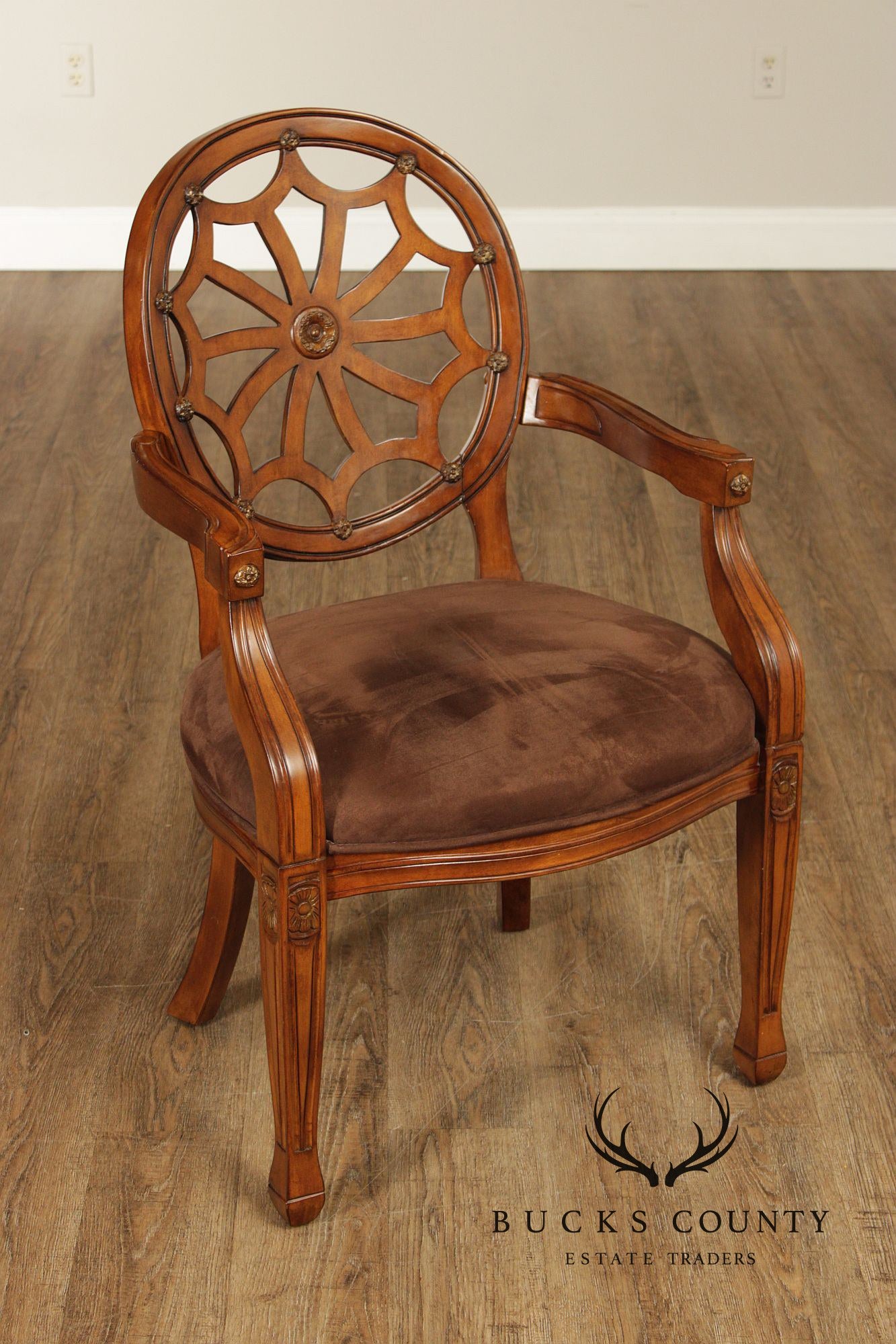 Hepplewhite Style Spider Web Back Armchair