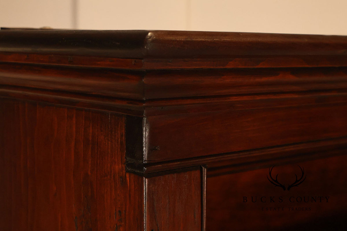D.R. Dimes Pine Two-Piece Step-Back Cupboard