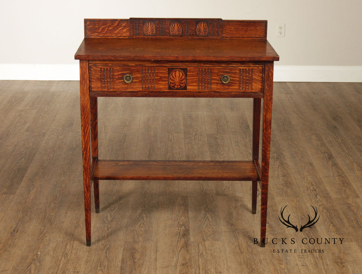 Lifetime Furniture Edwardian Oak Server With Drawer And Lower Shelf